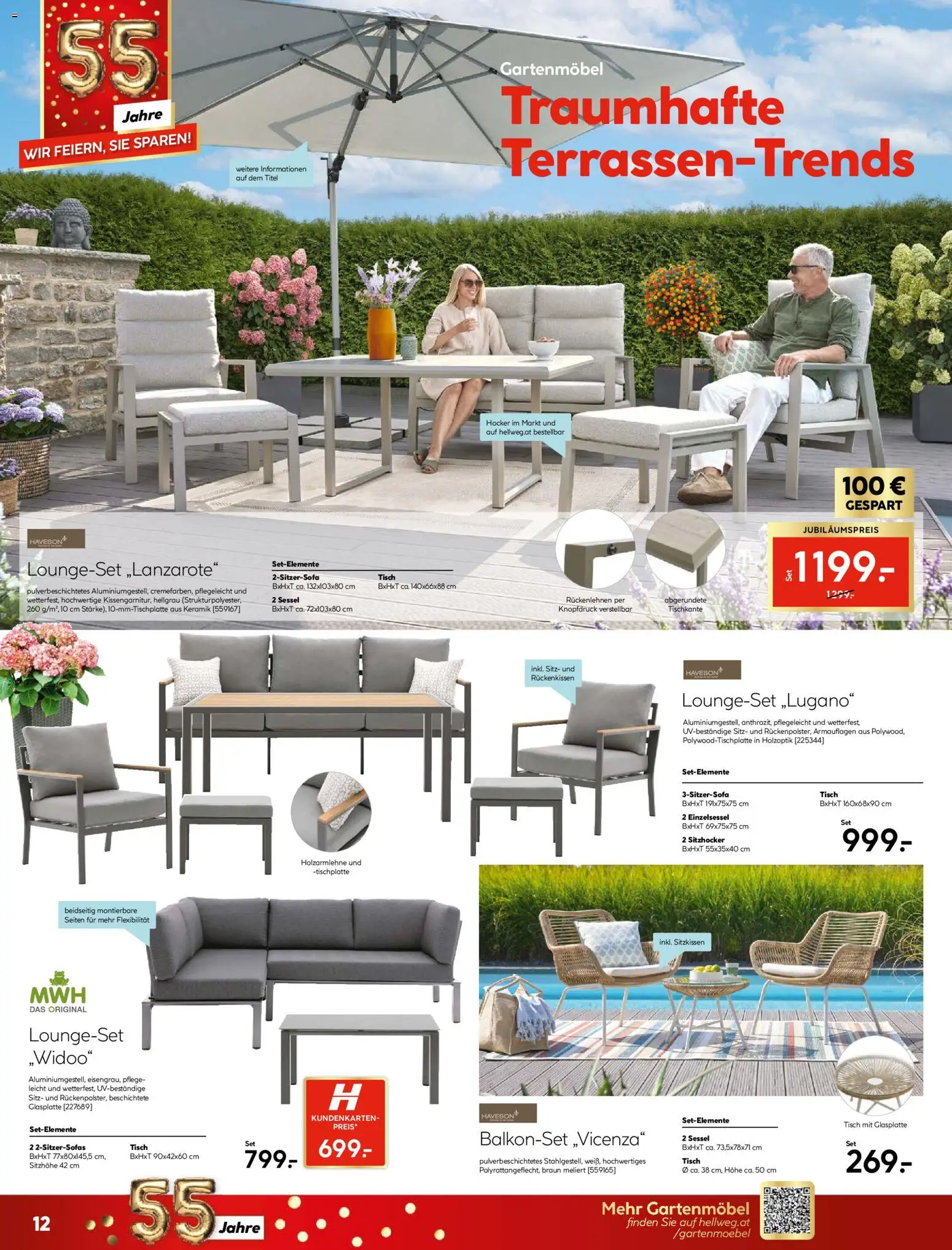 HELLWEG Flugblatt gültig ab 02.04.2026 | Seite: 12 | Produkte: Sessel, Tisch, Gartenmöbel