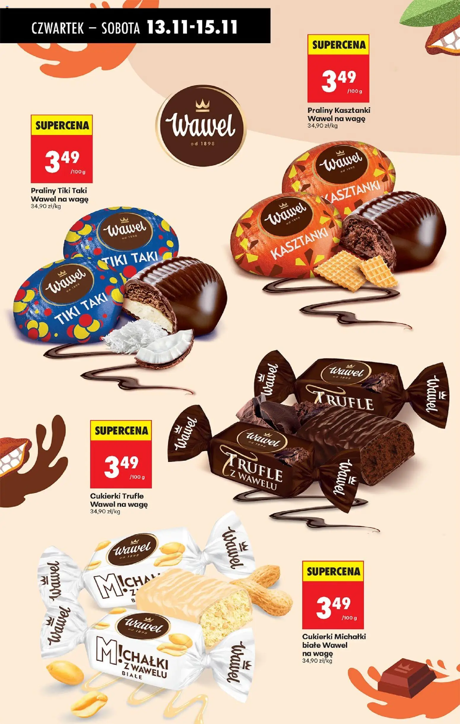 Biedronka gazetka - Oferta w tym tygodniu od 13.11.2025 | Strona: 59 | Produkty: Cukierki trufle, Michałki białe, Praliny, Cukierki