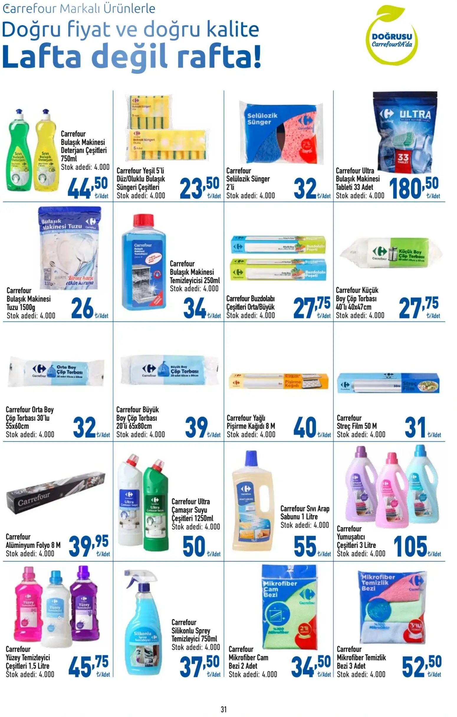 CarrefourSA Katalog - 06.11.2025 tarihinden itibaren geçerlidir | Sayfa: 31 | Ürünler: Çöp torbası, Yumuşatıcı, Yüzey temizleyici, Bulaşık makinesi