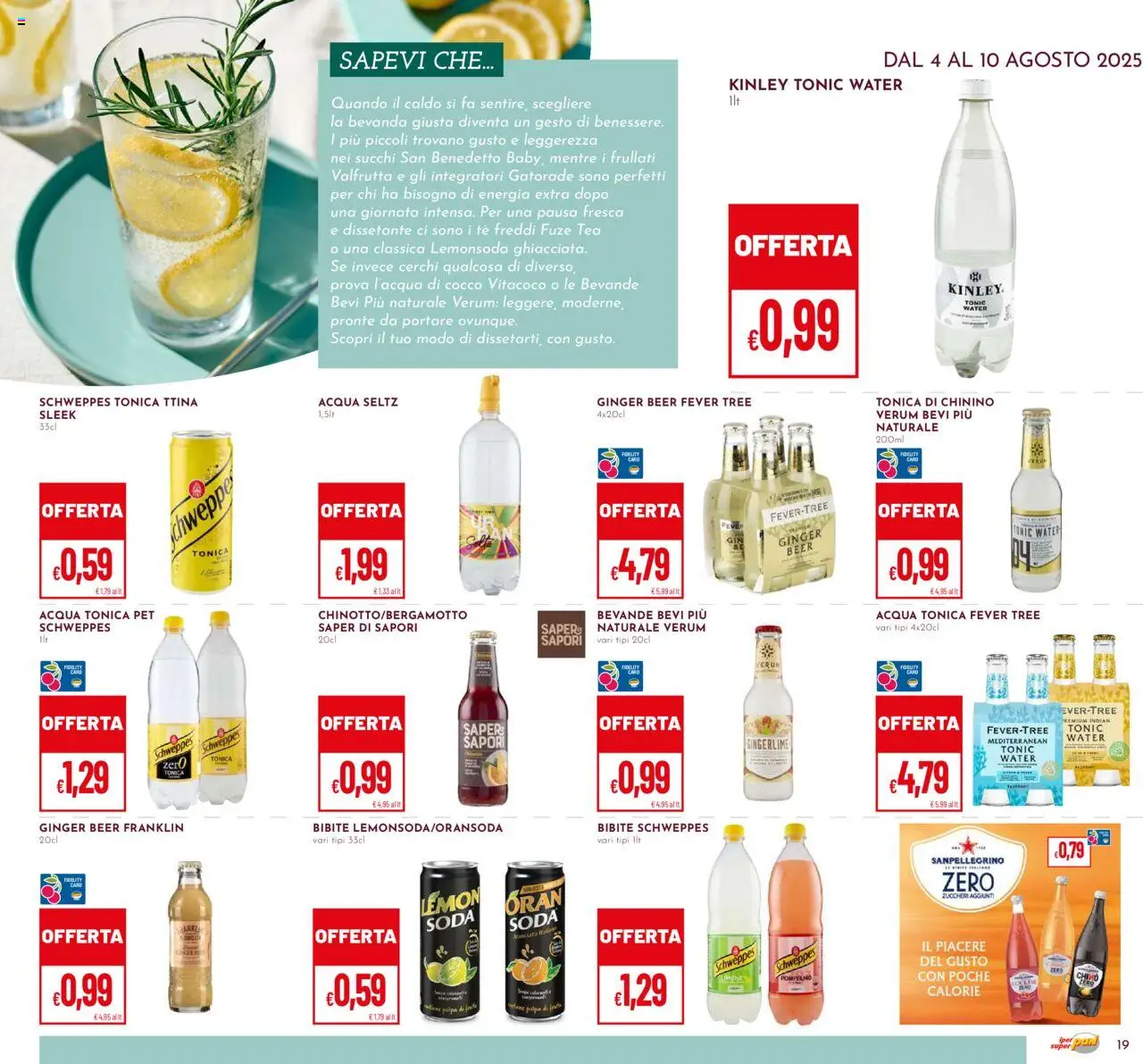 Volantino Pan del 04.08.2025 | Pagina: 19 | Prodotti: Acqua tonica, Pompelmo, Acqua, Limone