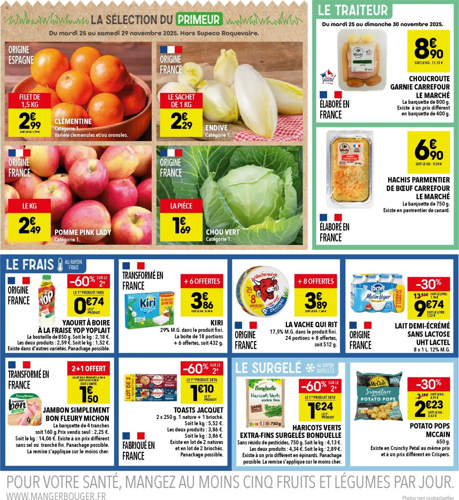 {H1} | Page: 2 | Produits: Clémentine, Fraise, Yaourt à boire, Lait