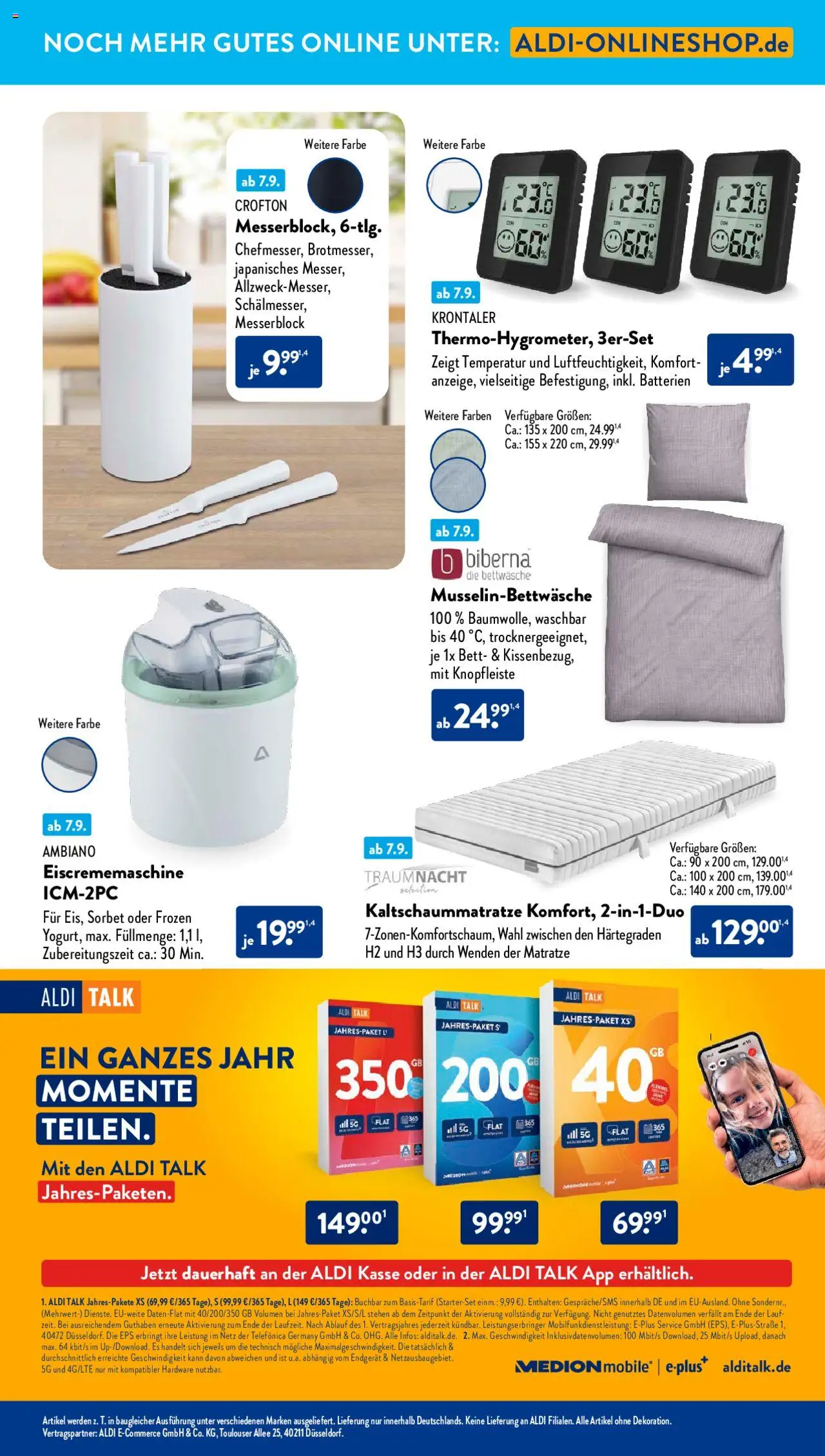 Aldi Süd Prospekt 	 - gültig ab dem 08.09.2025 | Seite: 28 | Produkte: Bett, Matratze, Batterien, Bettwäsche