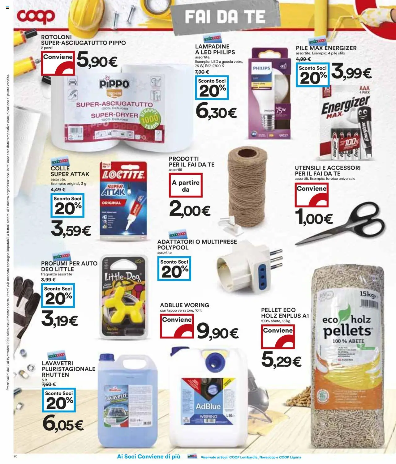 Volantino COOP del 02.10.2025 | Pagina: 20 | Prodotti: Pile, Pellet, Tè, Forbice