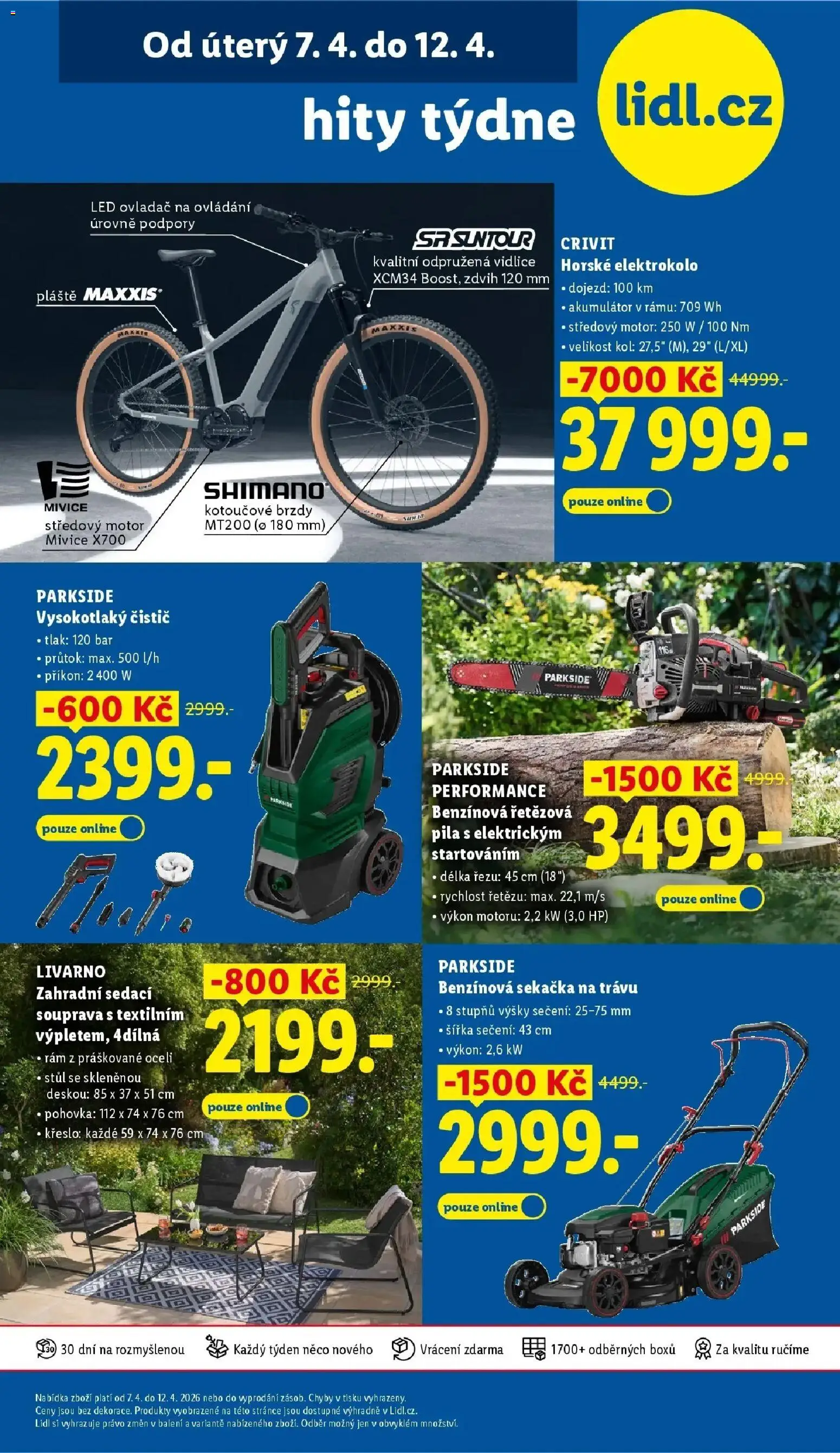Lidl aktuální leták od 09.04.2026 | Strana: 44 | Produkty: Sedací souprava, Sekačka, Křeslo, Stůl