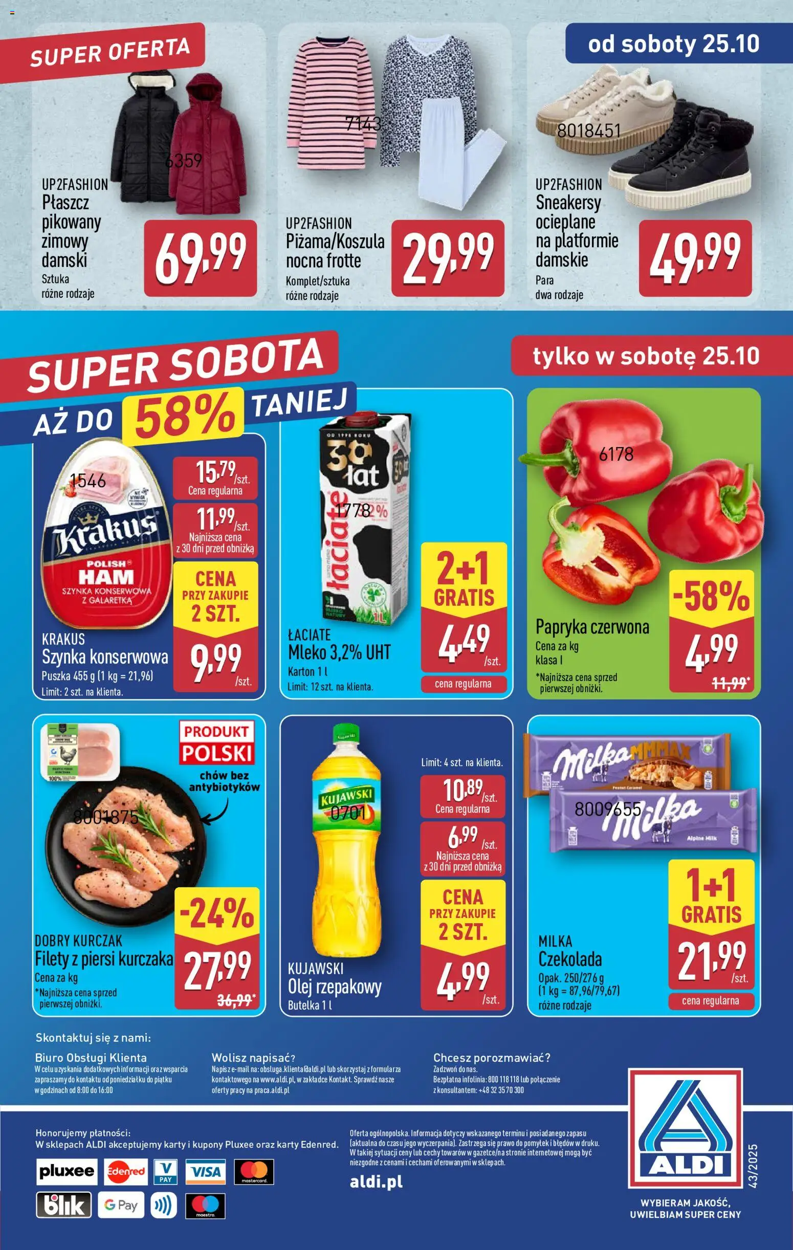Aldi Gazetka - Okazje na weekend od 23.10.2025 | Strona: 14 | Produkty: Olej rzepakowy, Galaretka, Szynka, Czekolada