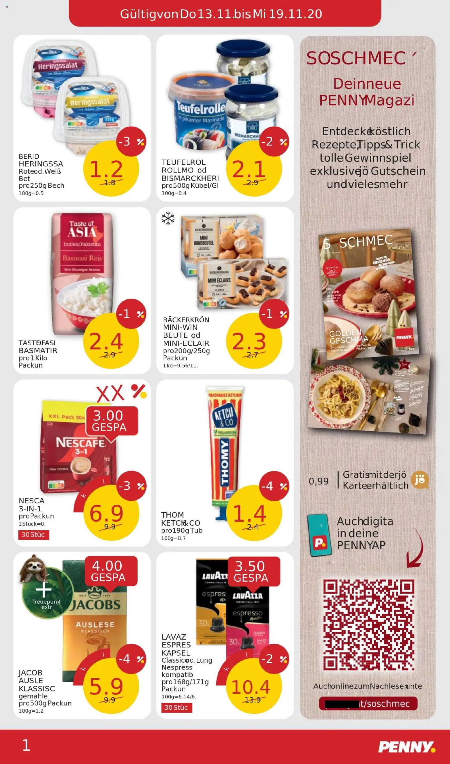 Penny Markt Flugblatt gültig ab 13.11.2025 | Seite: 11 | Produkte: Ketchup, Mayonnaise, Reis