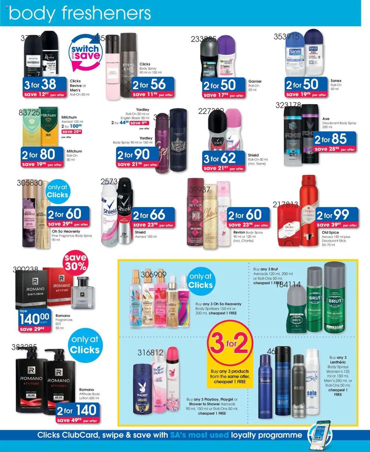 New Clicks catalogue – valid from 23.09.2025 | Page: 18 | Products: Blazer, Body spray, Deodorant, Lotion