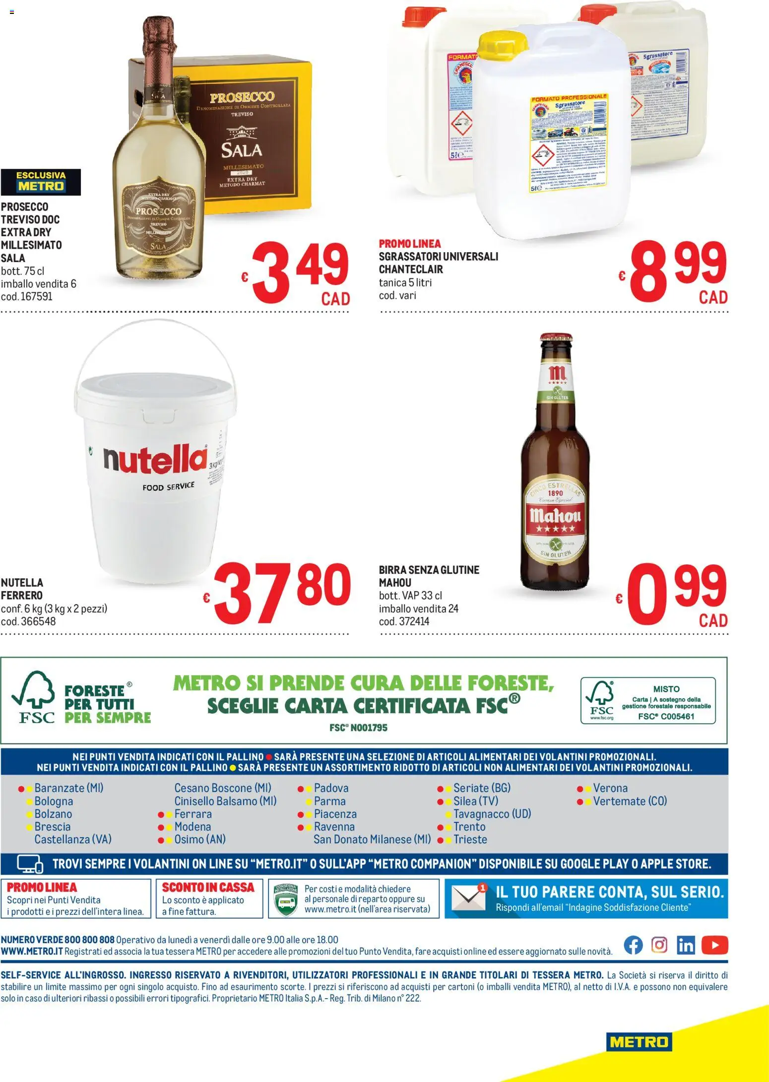 Volantino Metro del 16.04.2026 | Pagina: 48 | Prodotti: Sgrassatore, Prosecco, Nutella, TV