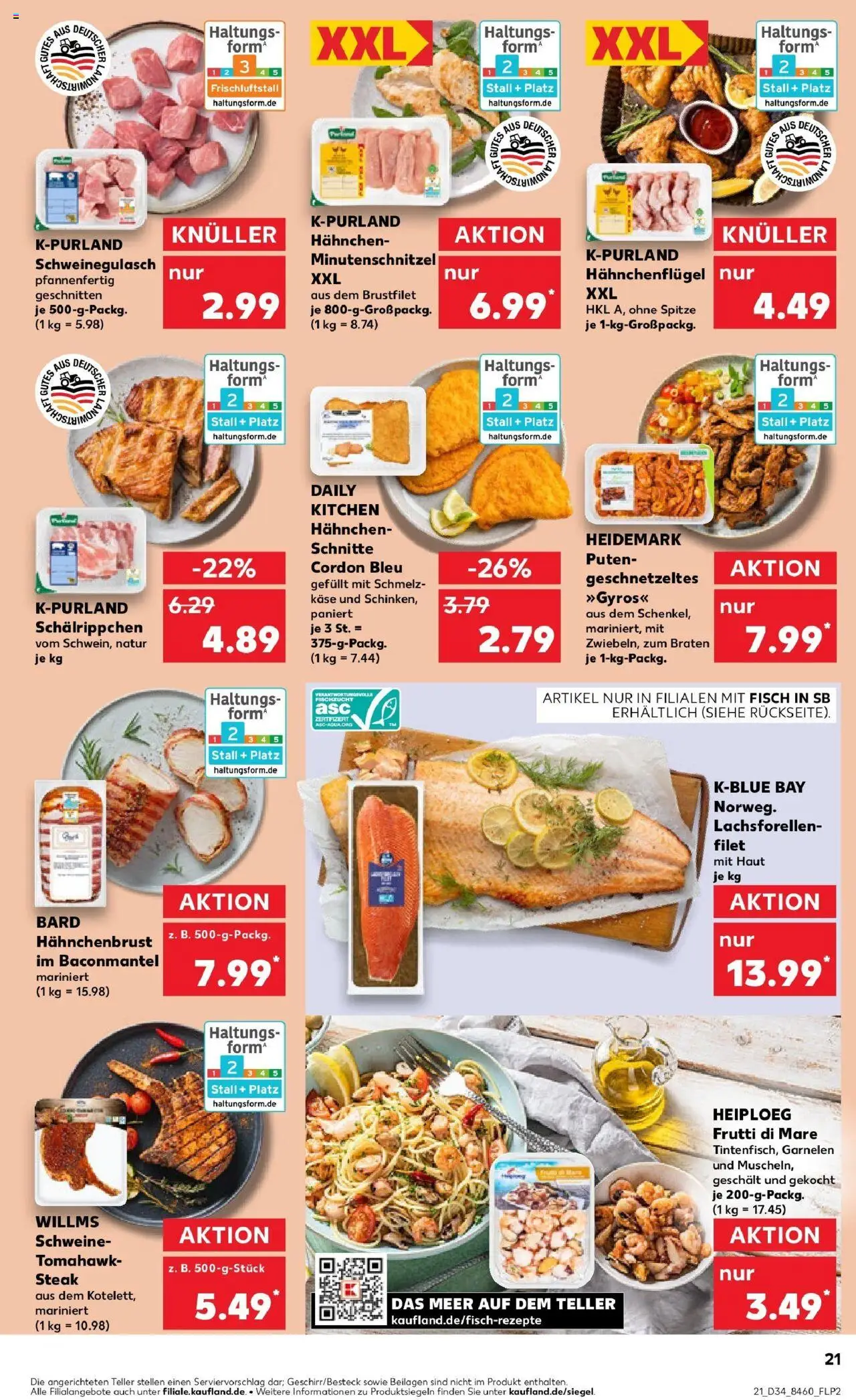 Kaufland prospekt Geislingen An Der Steige	 - gültig ab dem 21.08.2025 | Seite: 21 | Produkte: Garnelen, Fisch, Gyros, Hahnchenbrust