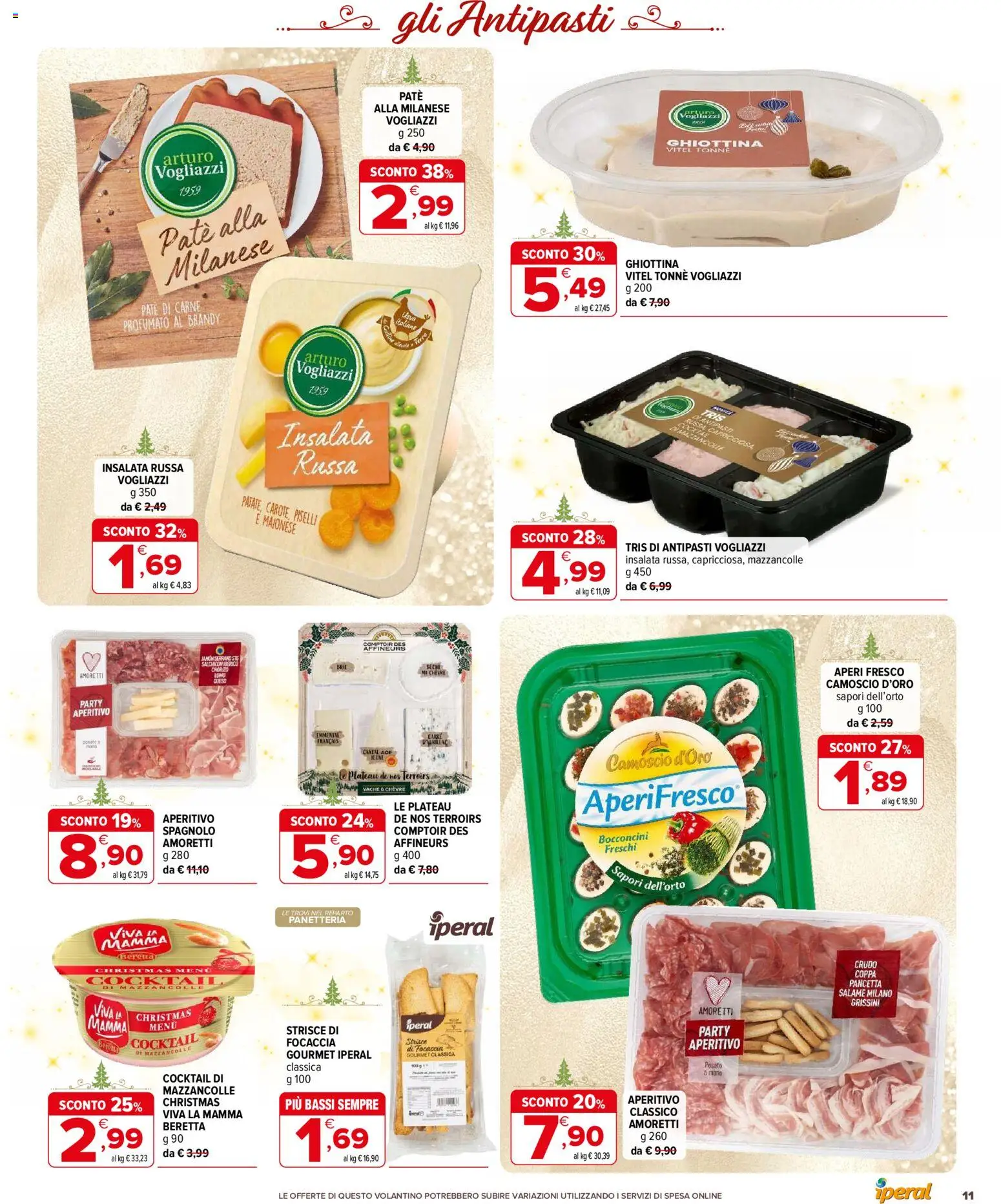 Volantino Iperal del 11.12.2025 | Pagina: 11 | Prodotti: Piselli, Grissini, Brandy, Aperitivo