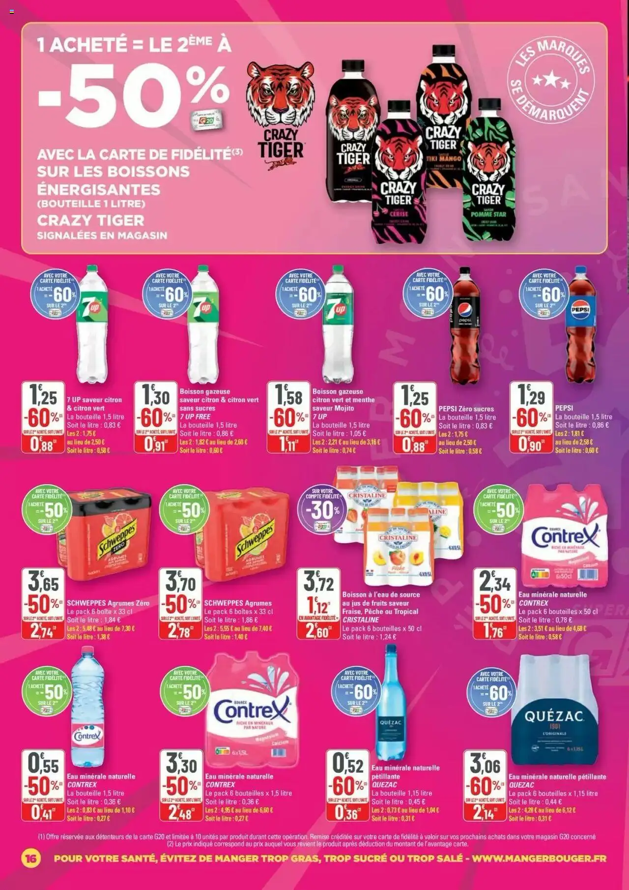  | Page: 16 | Produits: Citron, Pêche, Eau minerale naturelle Contrex, Contrex