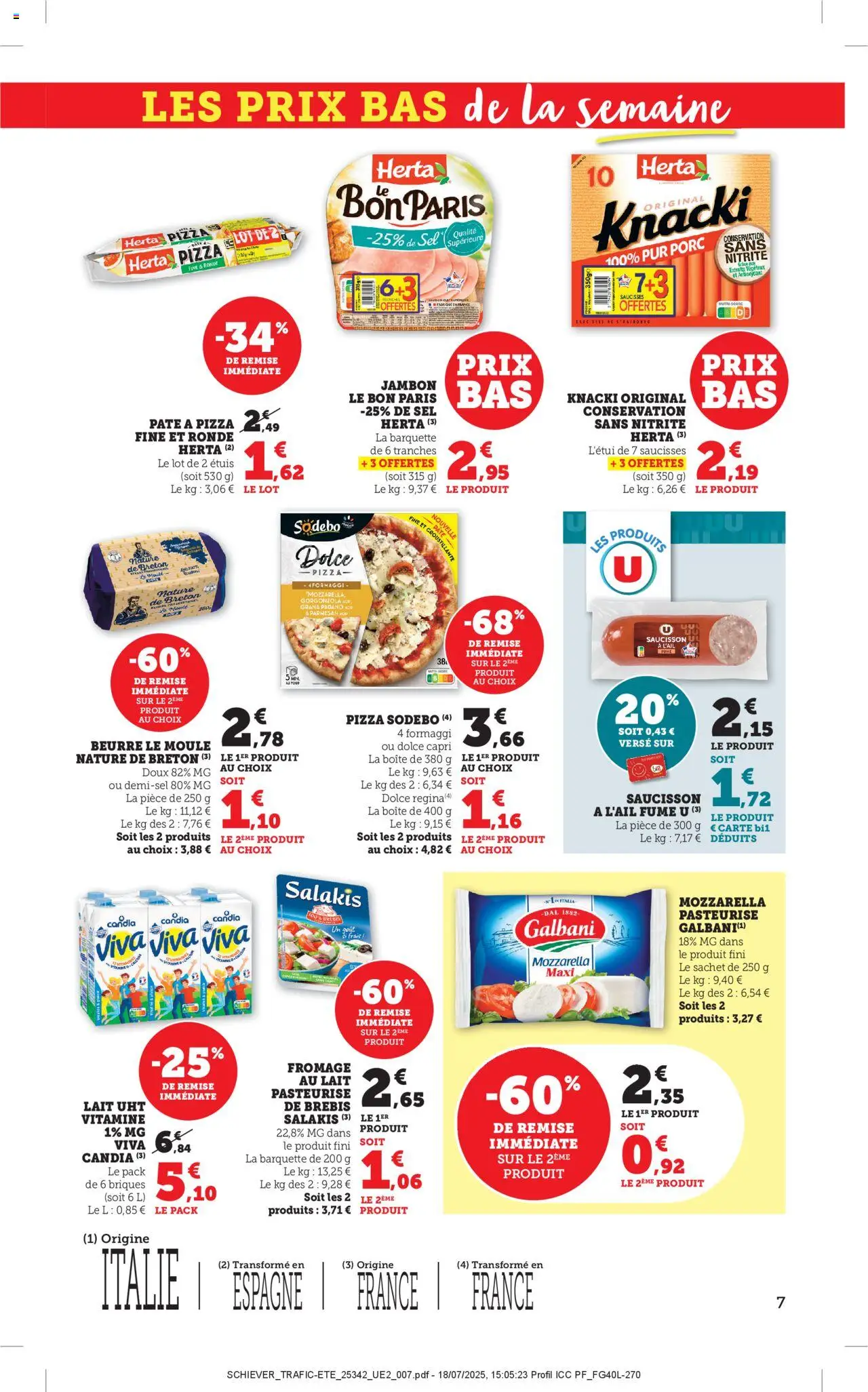  | Page: 7 | Produits: Parmesan, Pâte à pizza, Lait, Jambon