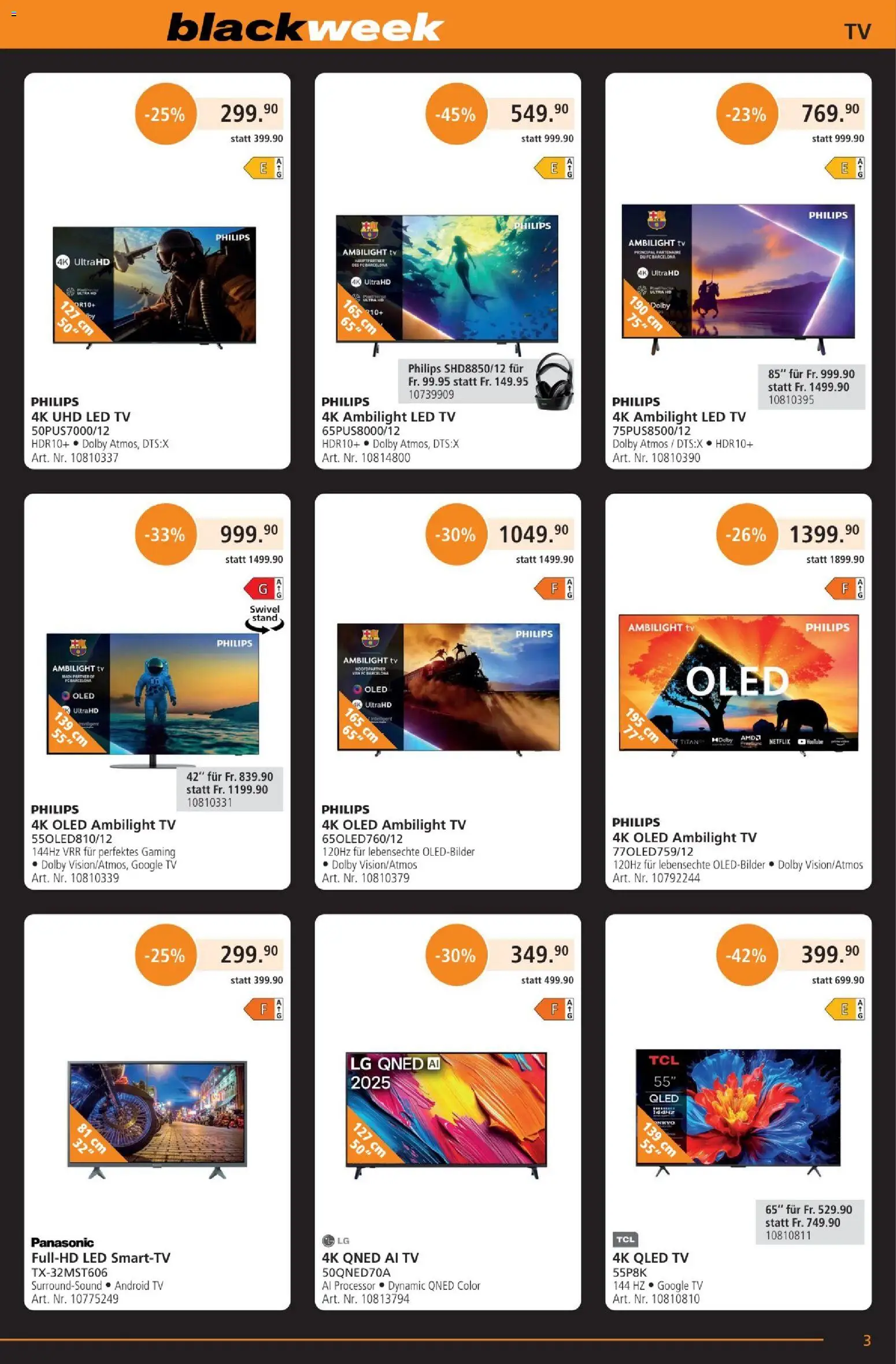 Fust - Black Friday – gültig ab 25.11.2025 | Seite: 3 | Produkte: TV, LG, Philips, Panasonic