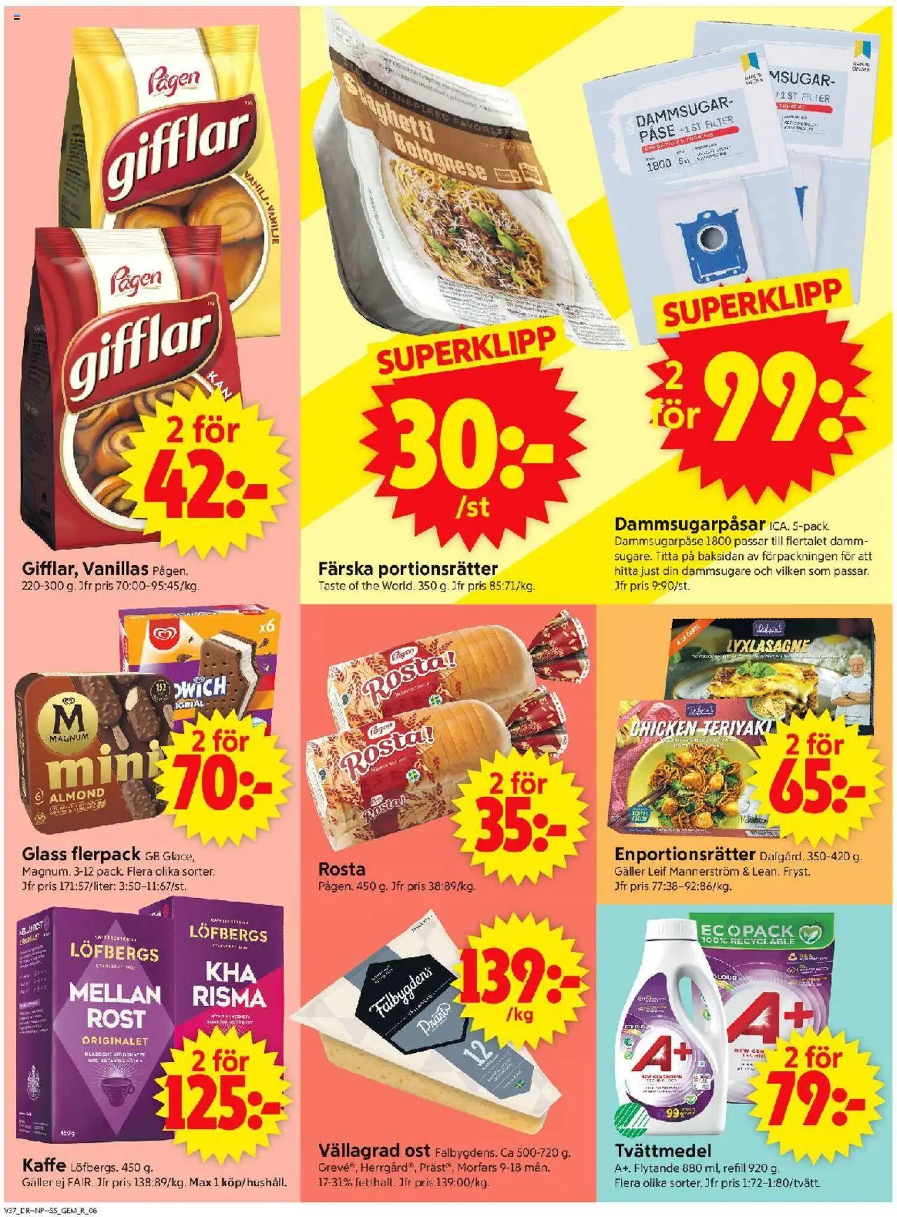 ICA Supermarket reklamblad aktuell från 08.09.2025 | Sida: 8 | Produkter: Dammsugare, Gifflar, Glass, Filter
