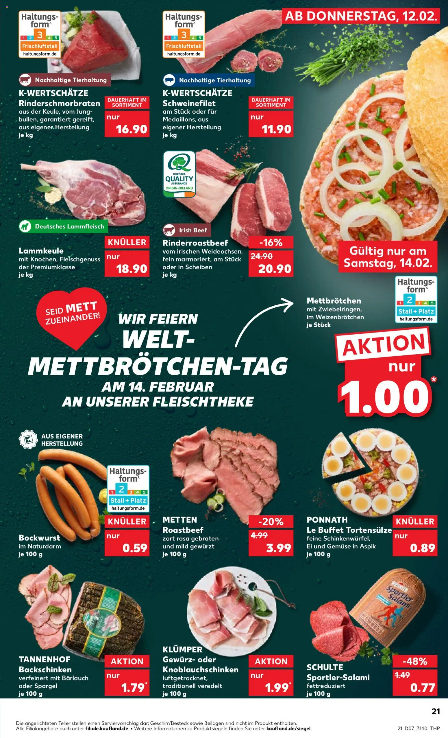 Kaufland prospekt Leipzig	 – gültig ab 12.02.2026 | Seite: 21 | Produkte: Lammkeule, Spargel, Roastbeef, Schweinefilet