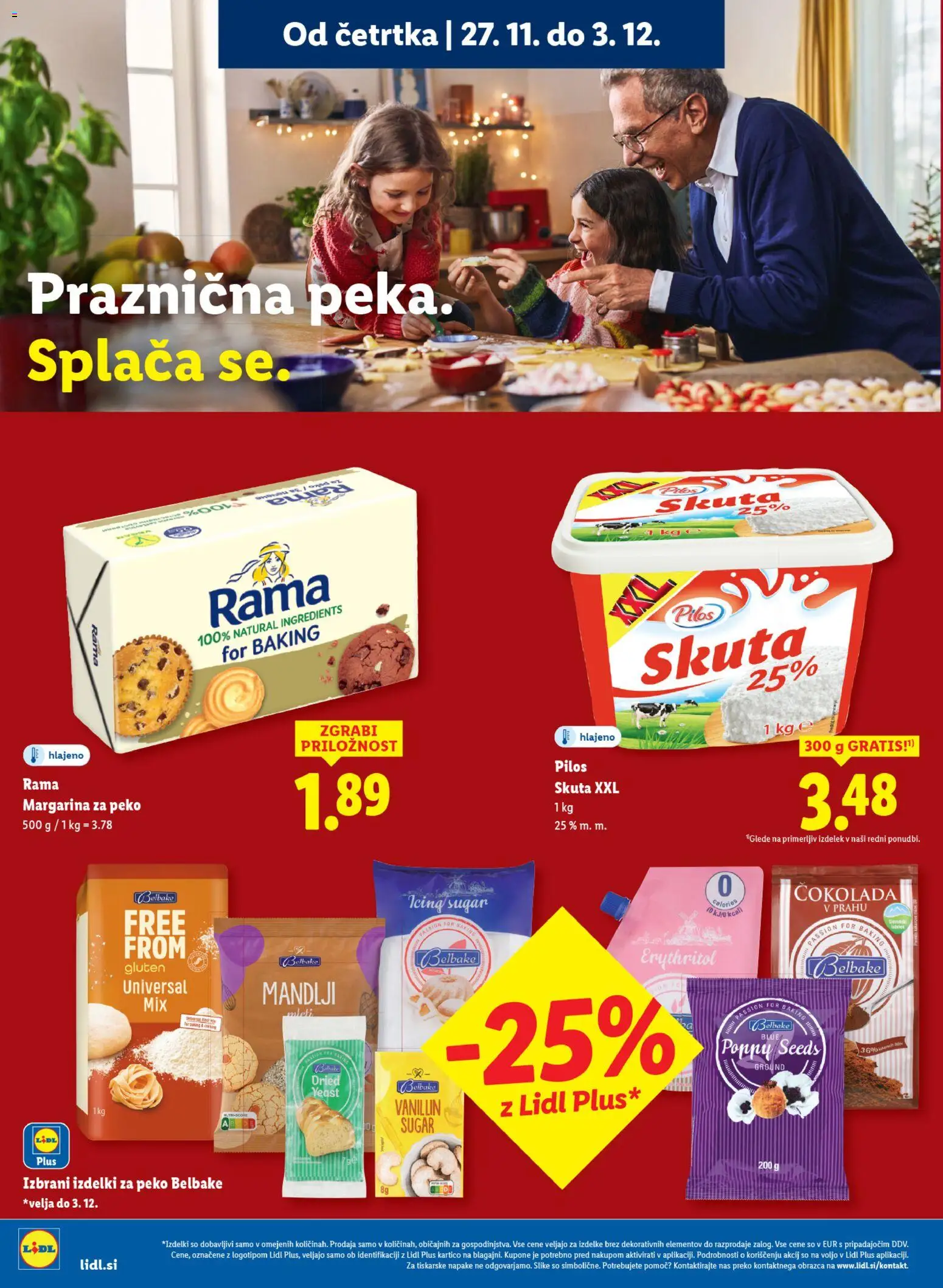Novi Lidl katalog ponudbe – veljaven od 27.11.2025 | Stran: 14 | Izdelki: Mandlji, Margarina, Cokolada, Skuta