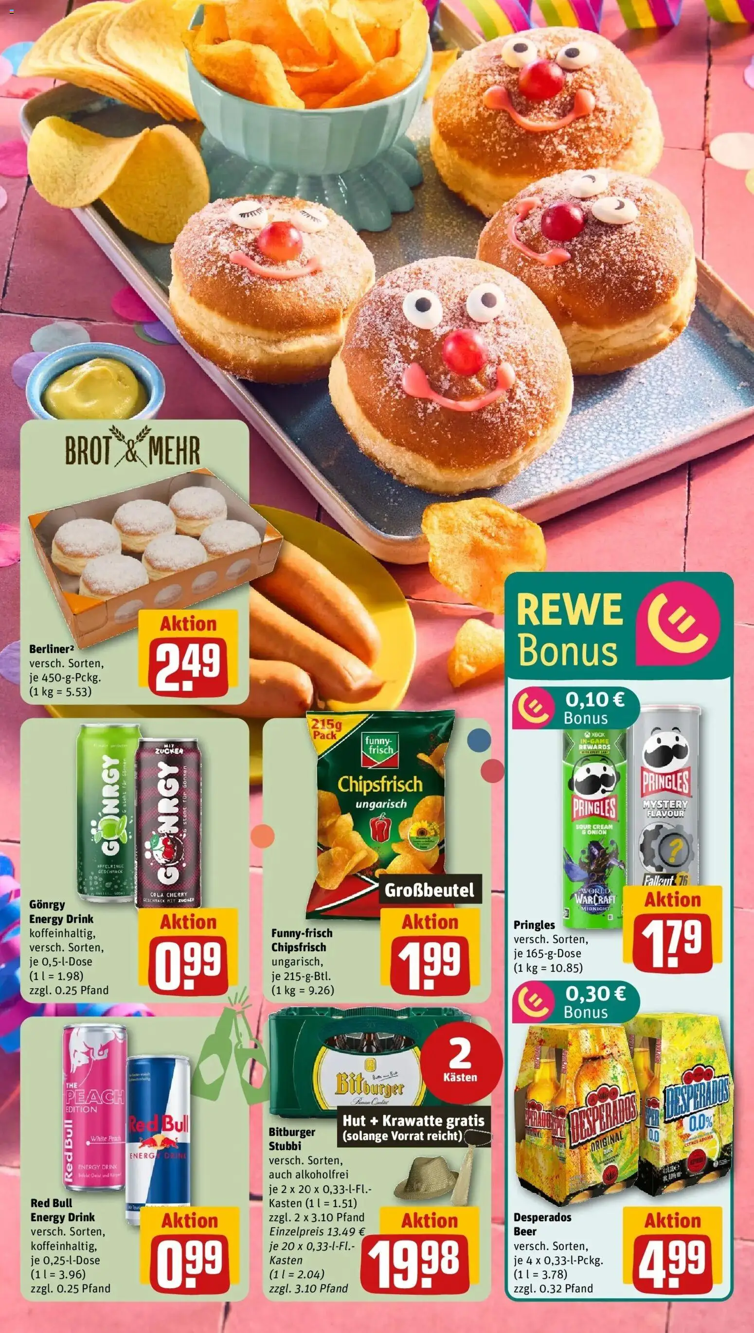 Rewe prospekt Dierdorf	 – gültig ab 09.02.2026 | Seite: 9 | Produkte: Bitburger, Desperados, Brot, Pringles