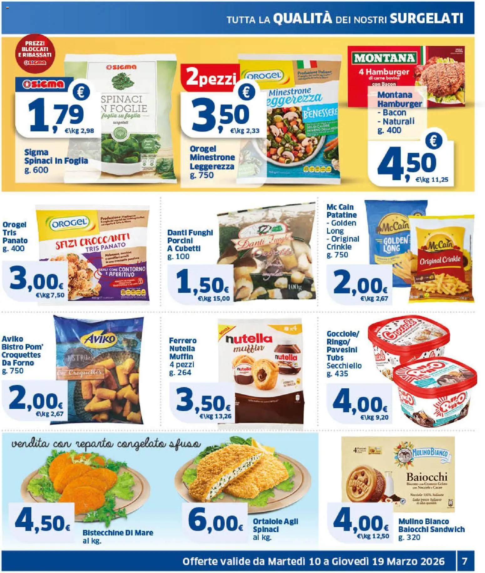 Volantino SIGMA del 10.03.2026 | Pagina: 7 | Prodotti: Patatine, Funghi, Muffin, Hamburger