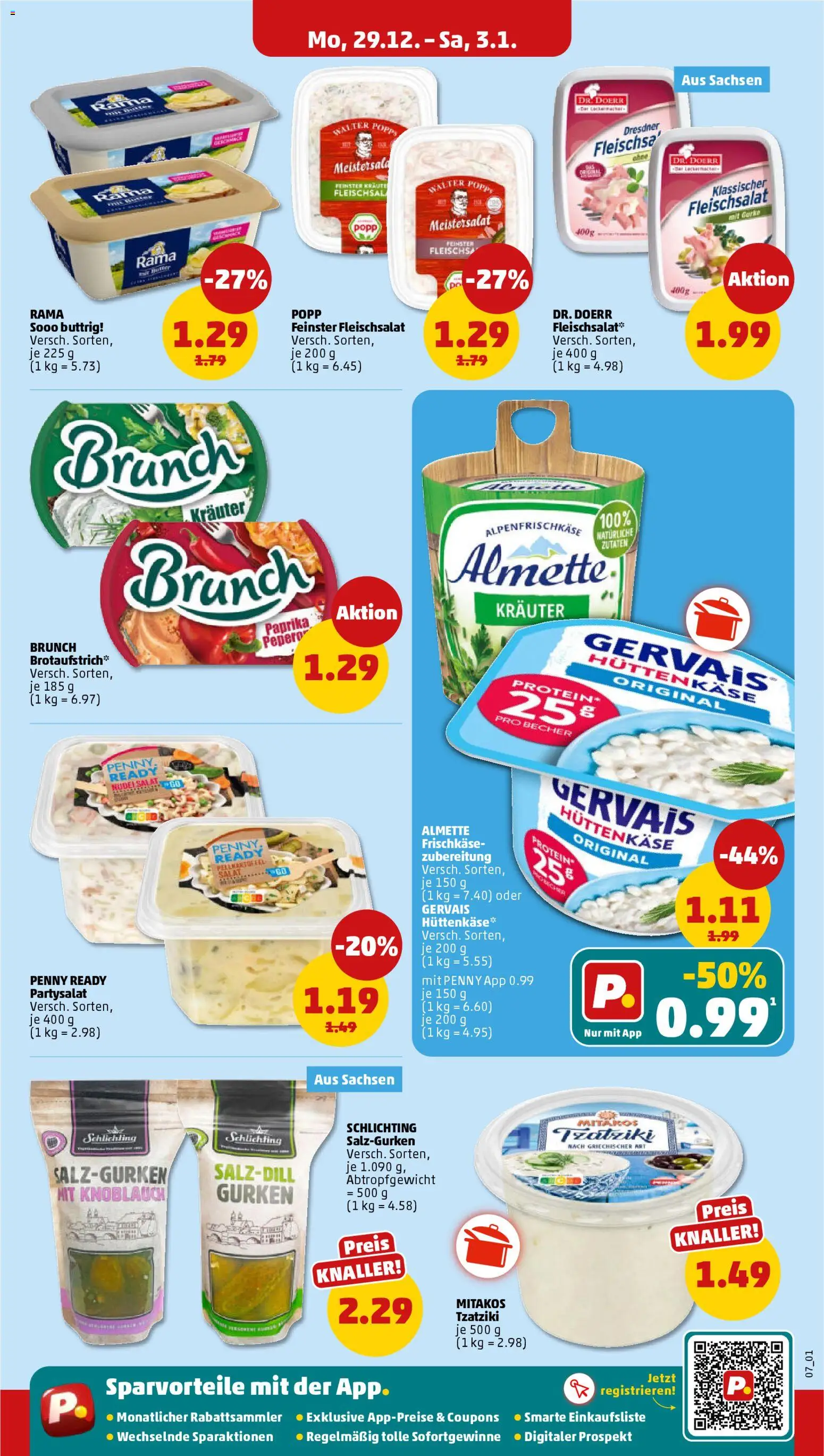 Penny Prospekt 	 – gültig ab 29.12.2025 | Seite: 7 | Produkte: Almette, Paprika, Hüttenkäse, Salat