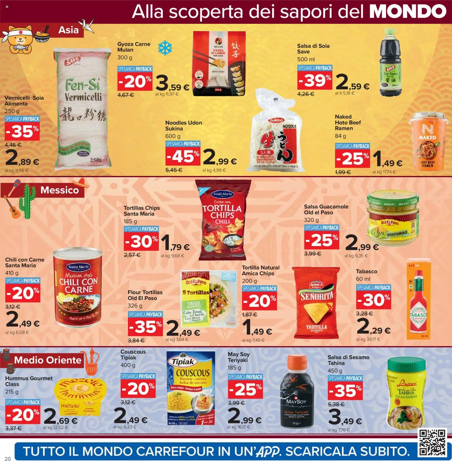 Volantino Carrefour del 06.02.2026 | Pagina: 20 | Prodotti: Riso, Salsa, Pasta, Tortillas