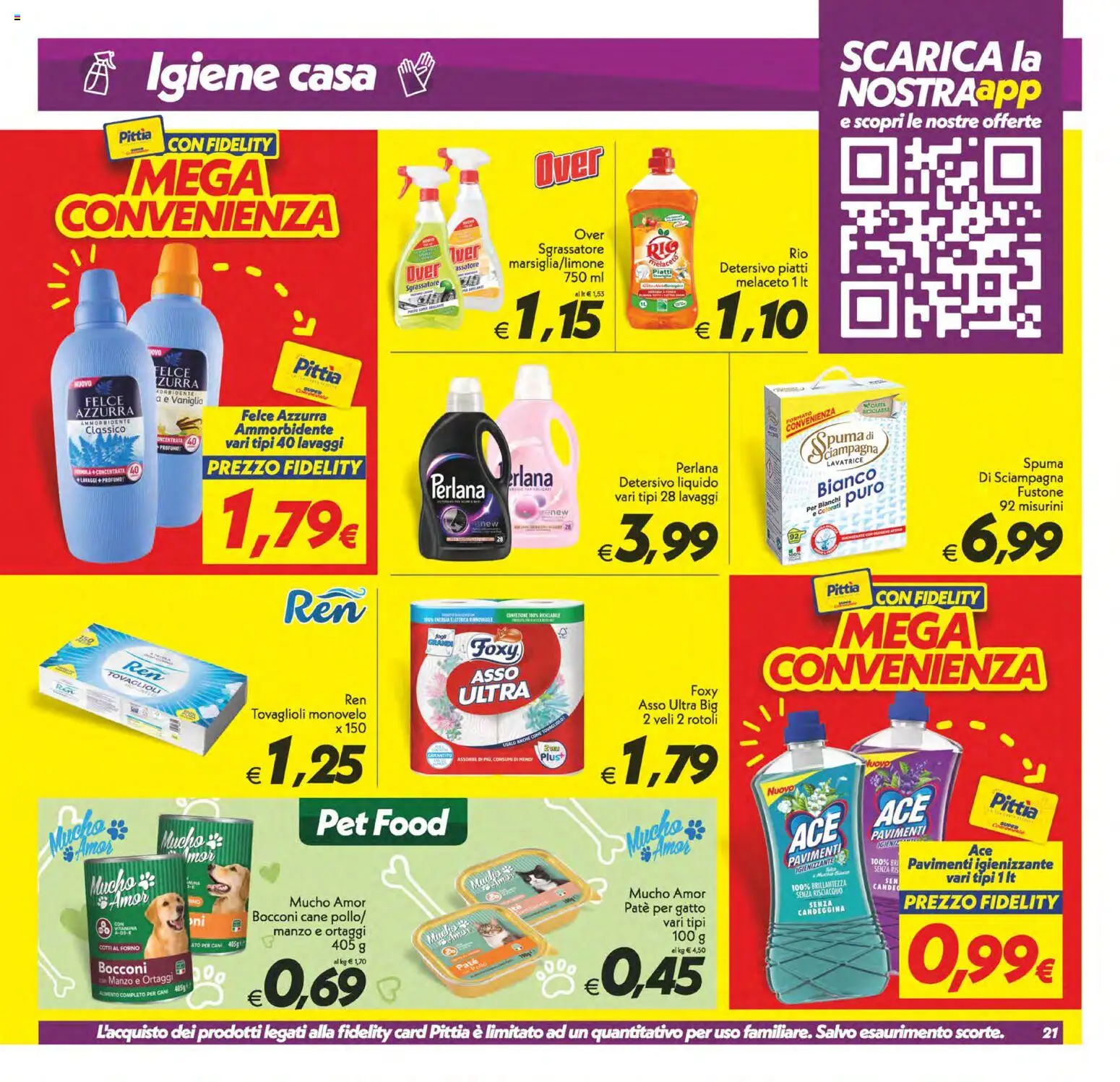 Volantino SuperConveniente del 03.02.2026 | Pagina: 21 | Prodotti: Ammorbidente, Candeggina, Ortaggi, Lavatrice