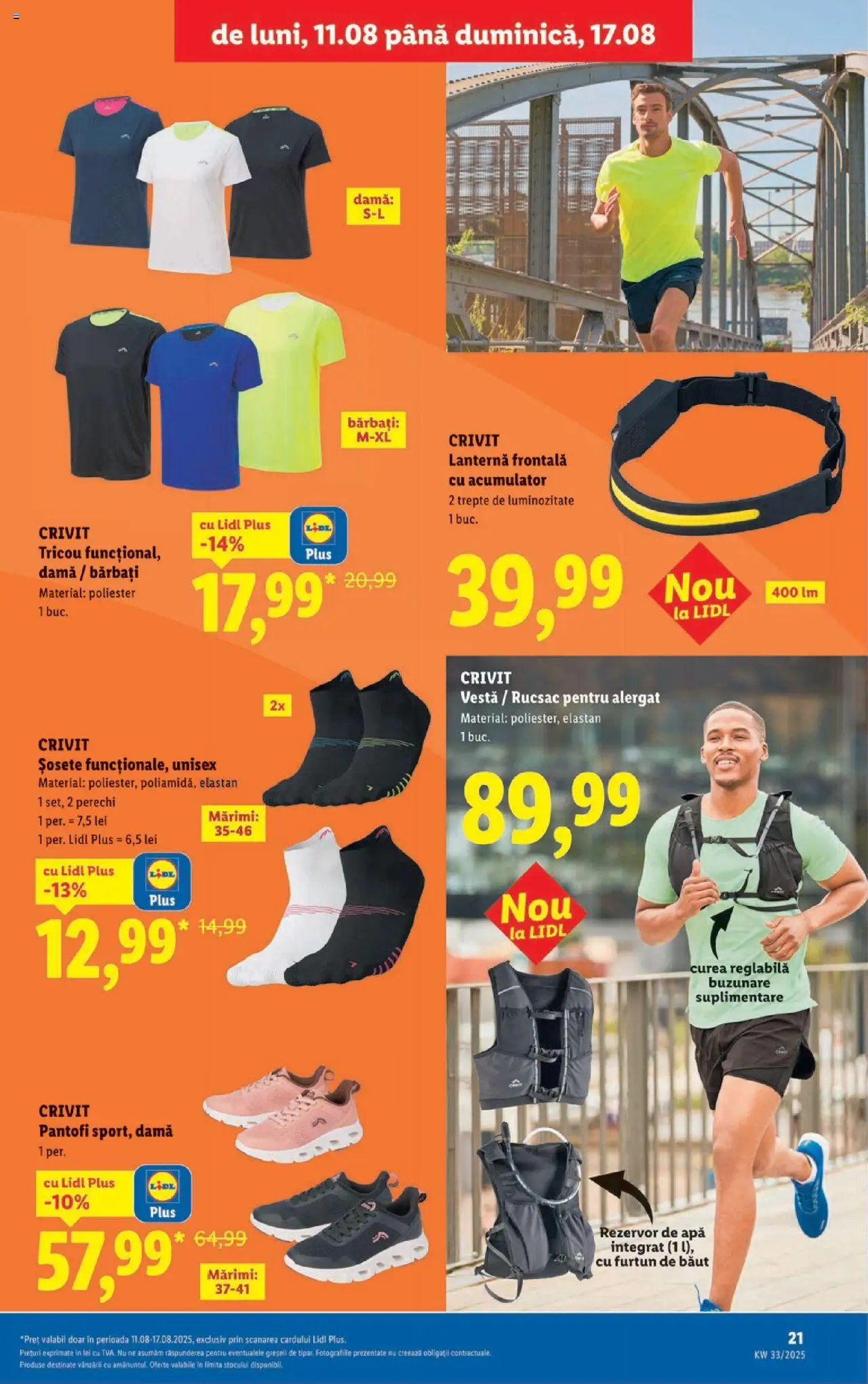 Catalog Lidl – valabil de la 11.08.2025 | Pagină: 21 | Produse: Curea, Pantofi, Vestă, Șosete
