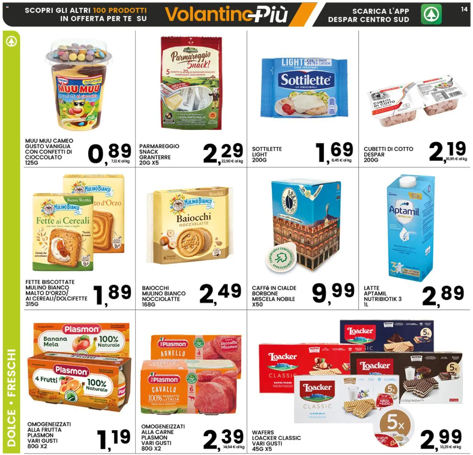 Volantino Interspar del 12.01.2026 | Pagina: 14 | Prodotti: Cereali, Frutta, Fette biscottate, Agnello