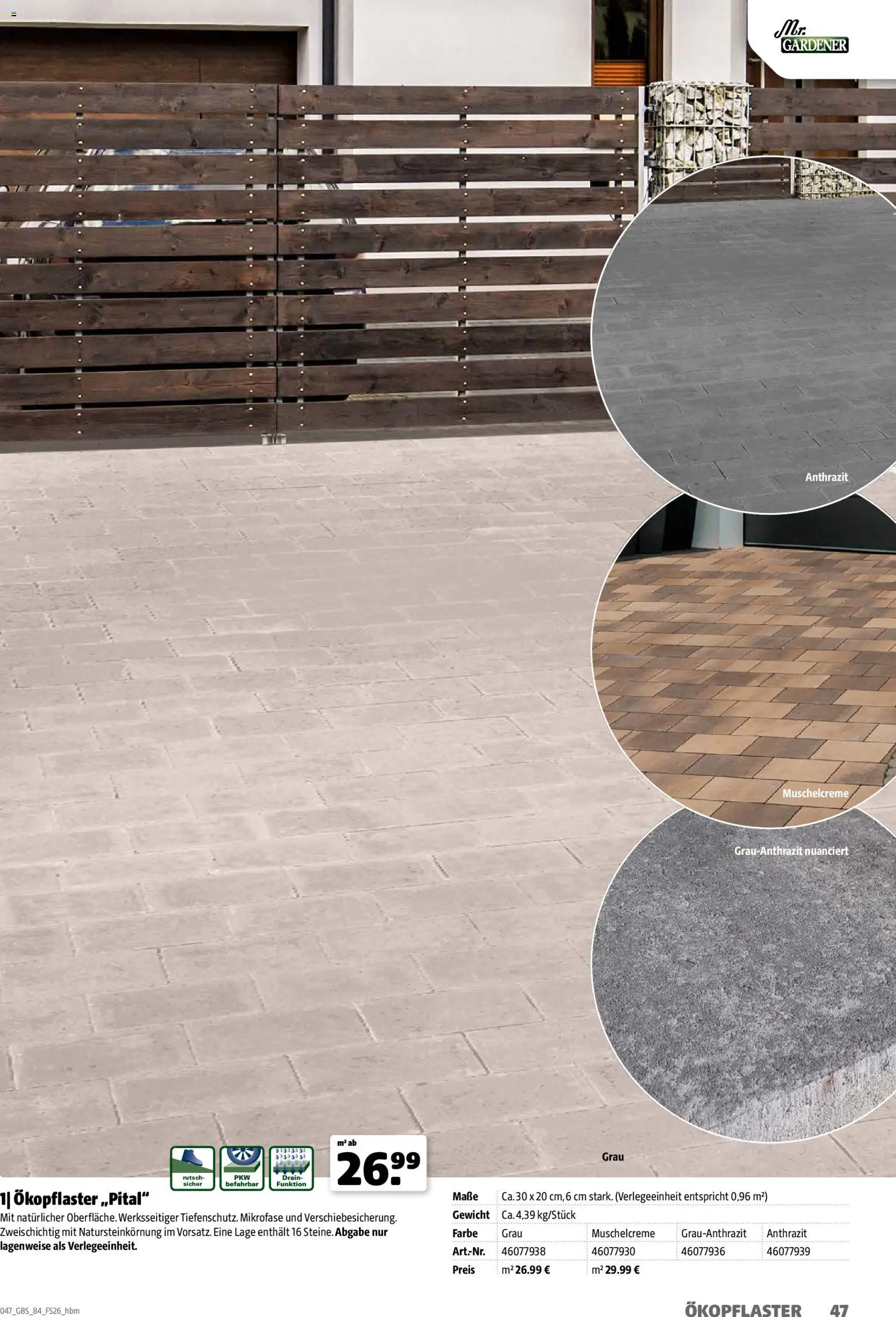 Hagebau Gartenbaustoffsortiment – gültig ab 02.03.2026 | Seite: 47 | Produkte: Gewicht