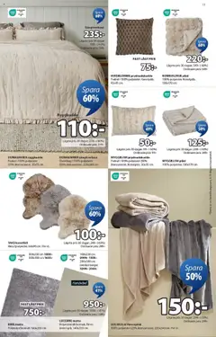 JYSK reklamblad aktuell från 08.09.2025 | Sida: 11 | Produkter: Sängöverkast, Prydnadskudde, Pläd, Matta