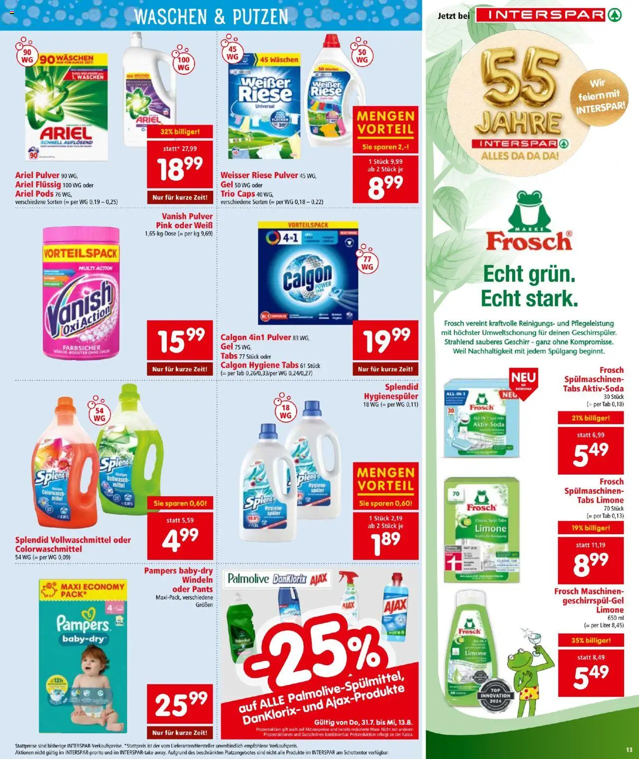 Interspar Flugblatt gültig ab 31.07.2025 | Seite: 13 | Produkte: Pampers
