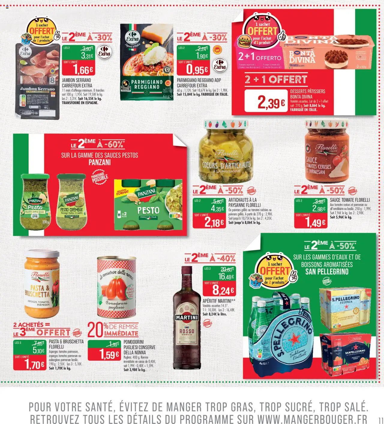  | Page: 11 | Produits: Cerises, Parmesan, Tomates séchées, Jambon