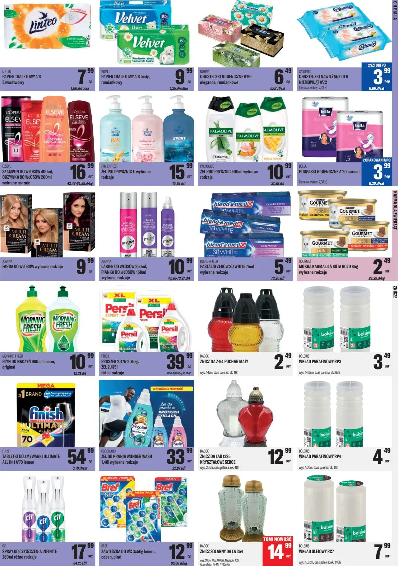 TomiMarkt Gazetka od 10.10.2025 | Strona: 7 | Produkty: Karma dla kota, Szampon, Żel pod prysznic, Finish