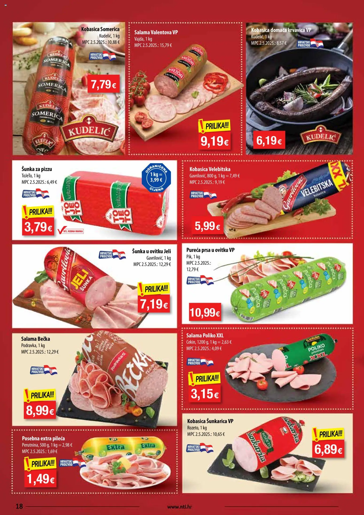 NTL katalog | vrijedi od 03.12.2025 | Stranica: 18 | Proizvodi: Salama, Šunka, Podravka, Kobasica