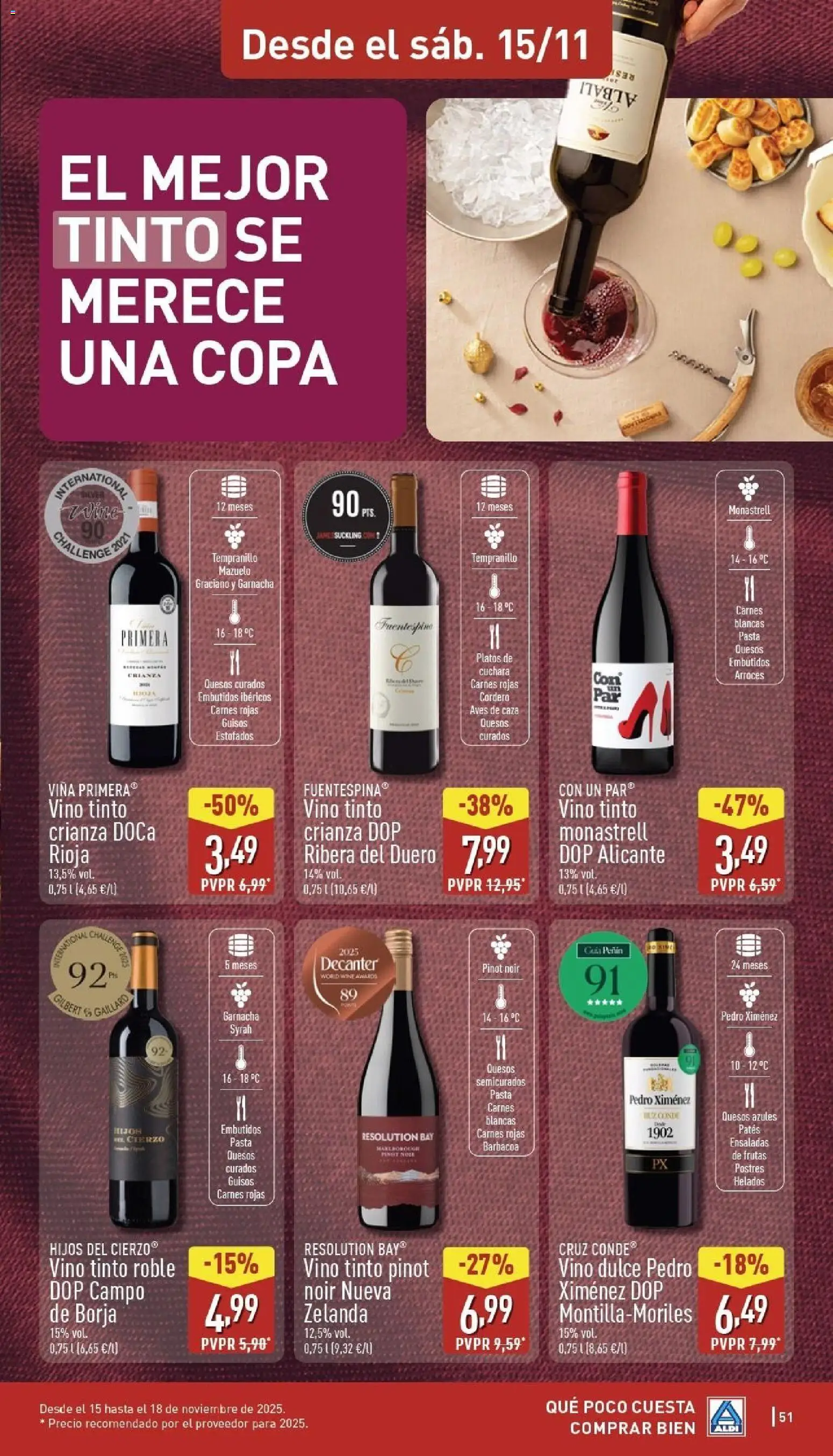 Aldi folleto Canarias │ válido desde el 10.11.2025 | Página: 51 | Productos: Vino, Pasta, Barbacoa, Φίλτρο καφέ