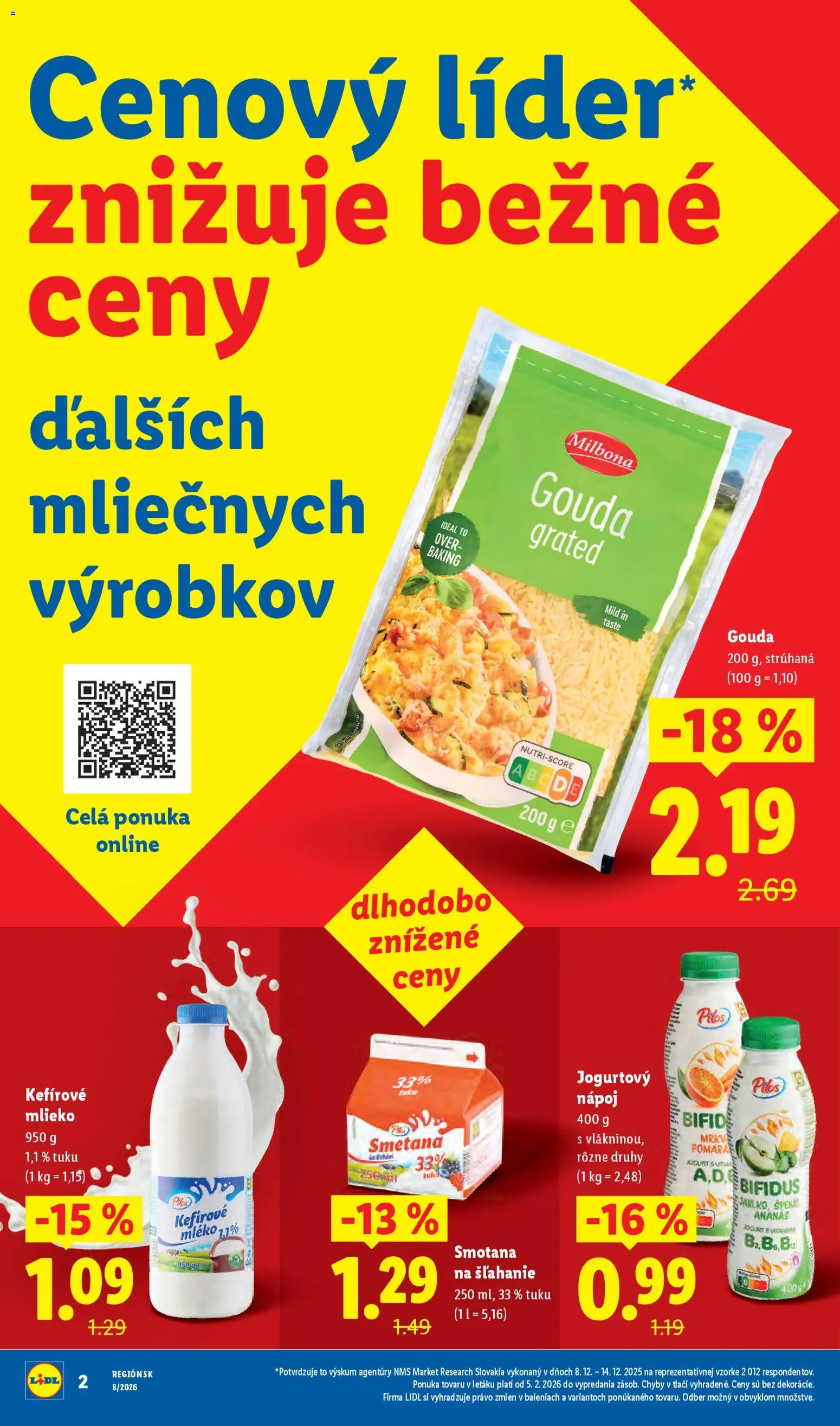 Nové Lidl akcie – leták je platný od 19.02.2026 | Strana: 2 | Produkty: Mlieko, Jogurt, Ananás, Smotana na šľahanie