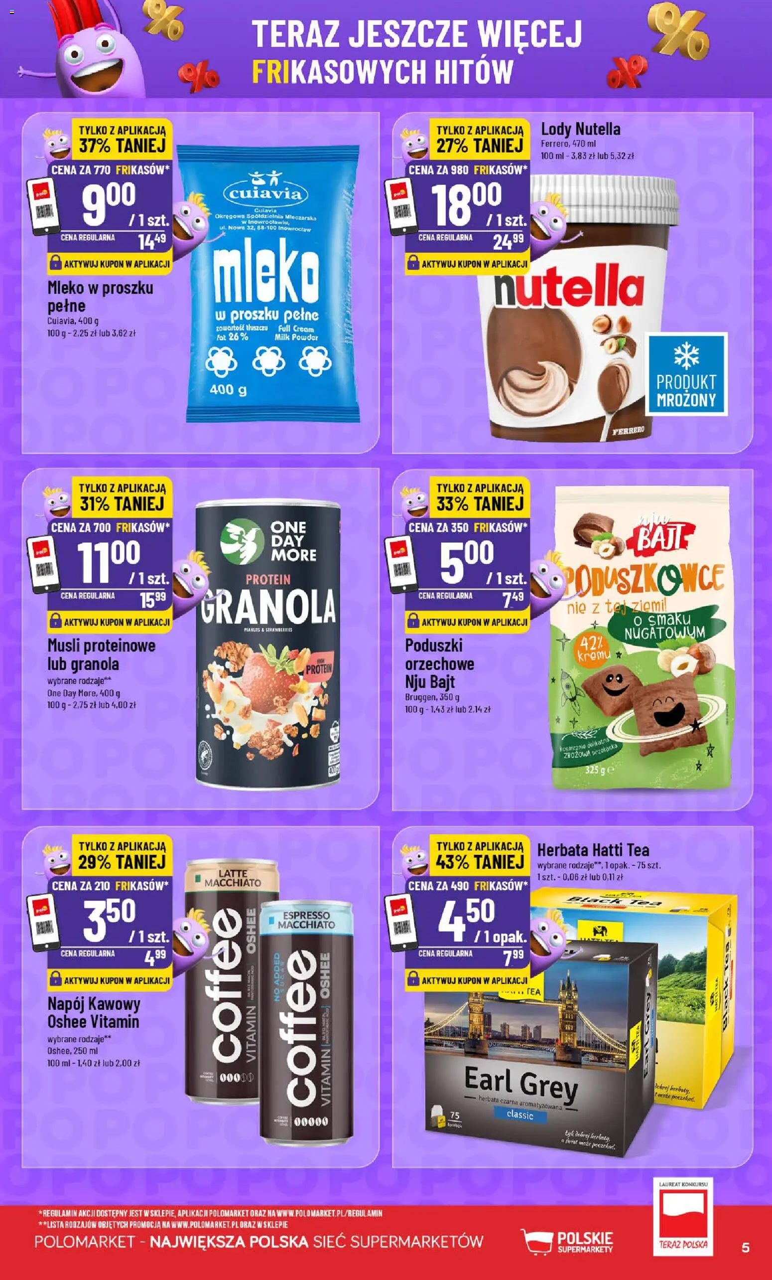POLOmarket gazetka - Frikasowe Hity od 25.03.2026 | Strona: 5 | Produkty: Mleko w proszku, Nutella, Musli, Herbata