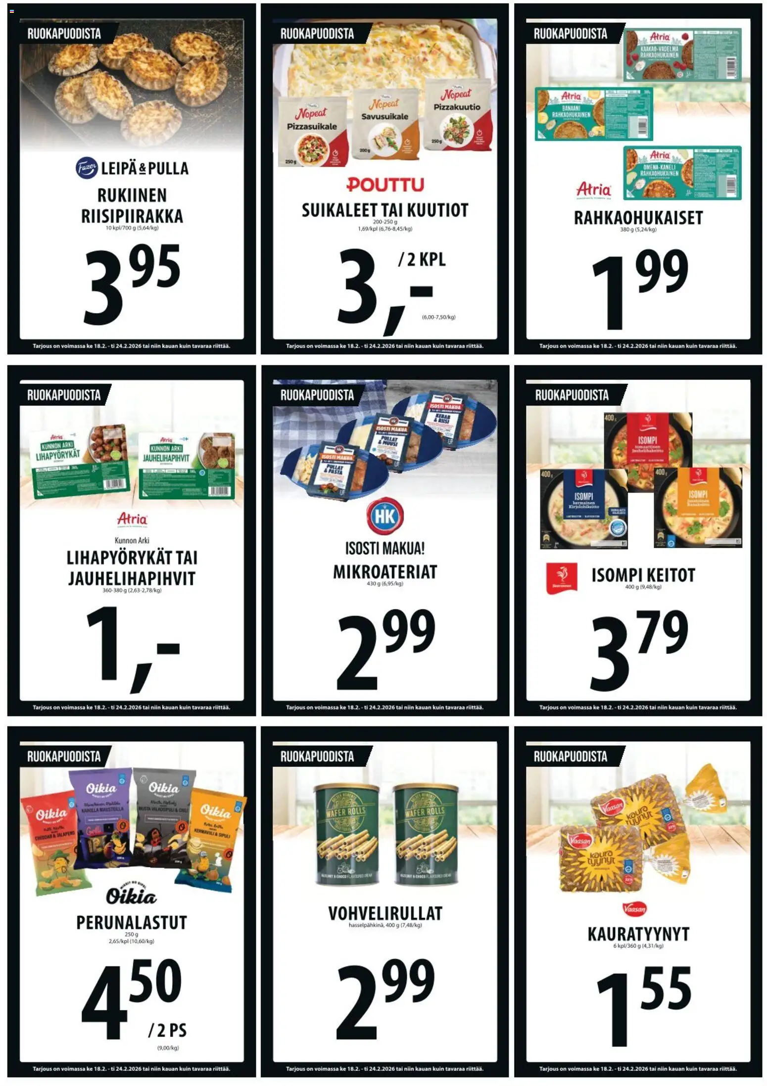 Tuuri tarjoukset – voimassa 18.02.2026 alkaen | Sivu: 10 | Tuotteet: Kaneli, Cheddar, Leipä, Pulla