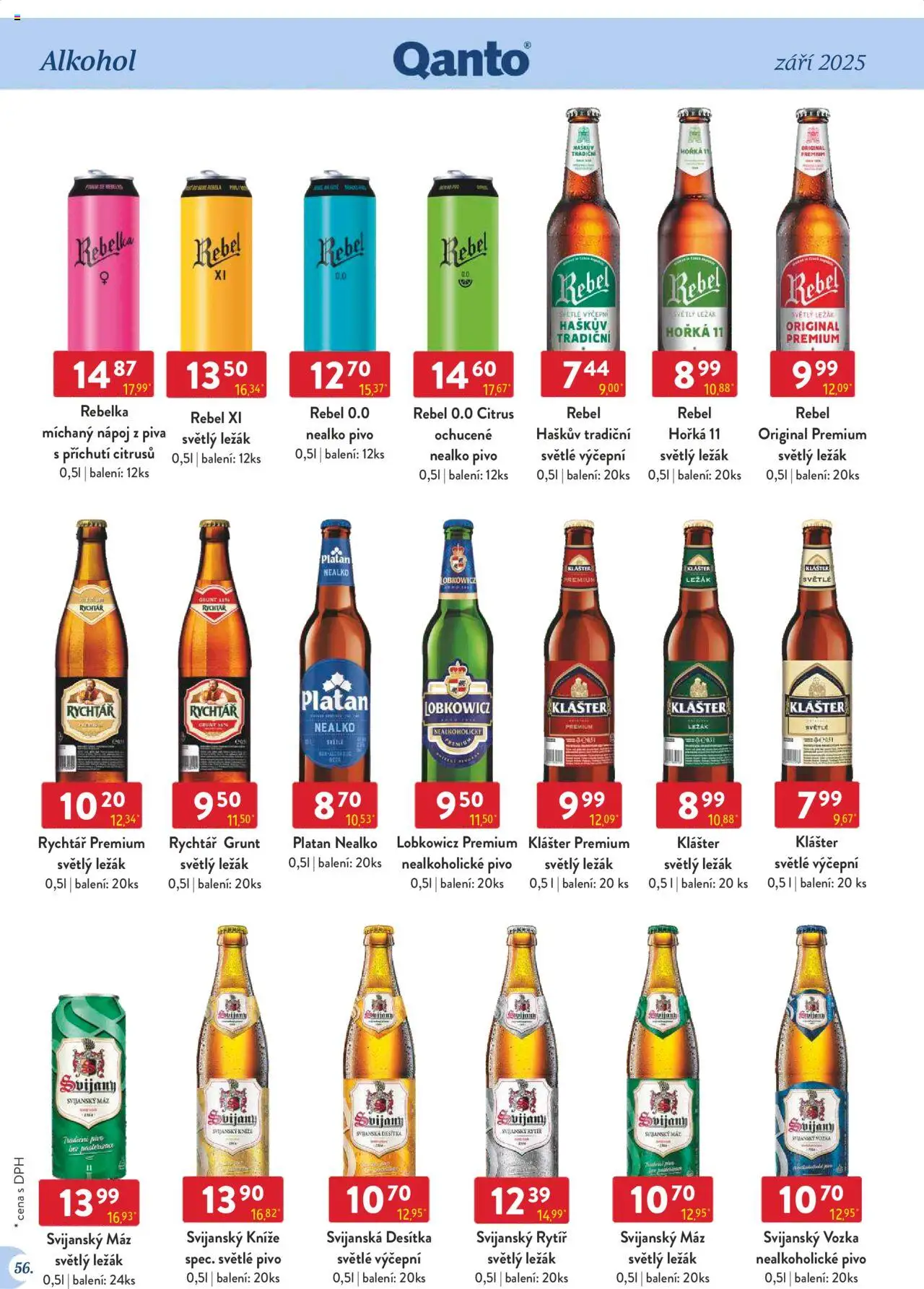 Astur & Qanto leták - Velkoobchod 09/2025 od 01.09.2025 | Strana: 56 | Produkty: Svijany Svijanský Máz, Svijanský Máz, Nealko pivo, Svijany