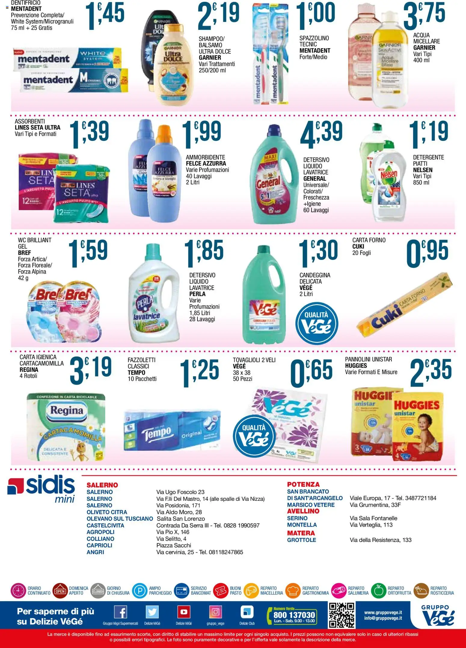 Volantino Sidis del 23.02.2026 | Pagina: 12 | Prodotti: Pannolini, Detergente, Candeggina, WC