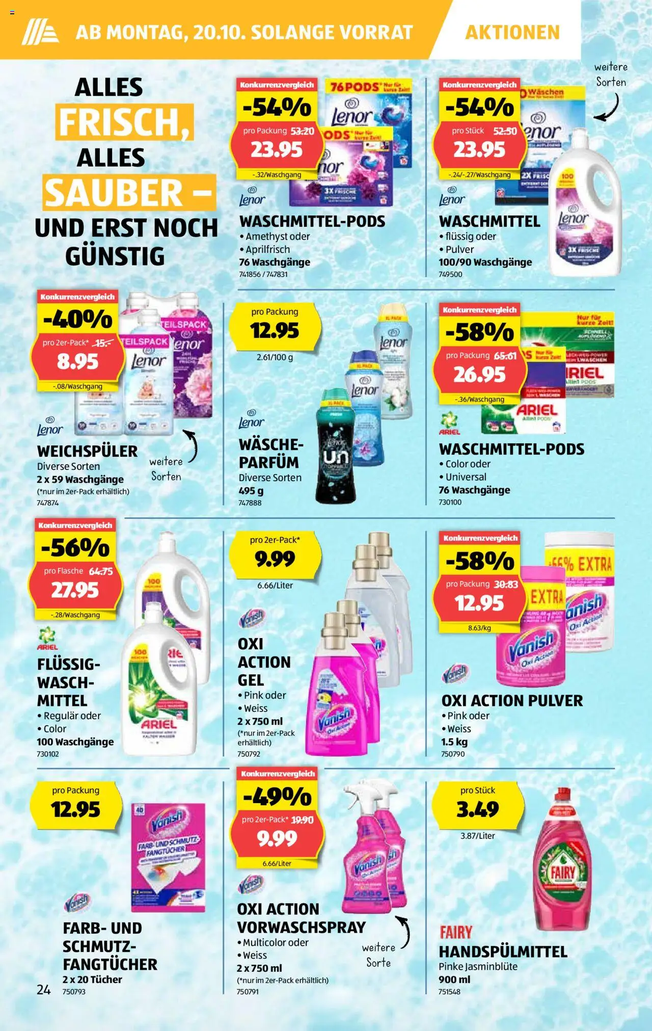 Aldi Aktionen – gültig ab 16.10.2025 | Seite: 25 | Produkte: Parfüm, Pulver, Weichspüler, Waschmittel
