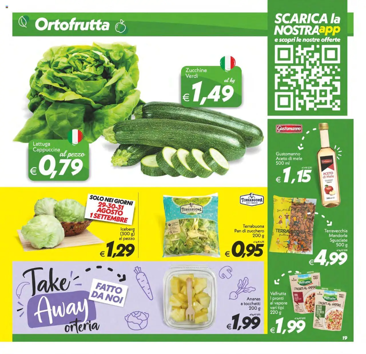 Volantino SuperConveniente del 22.08.2025 | Pagina: 19 | Prodotti: Mele, Aceto di mele, Mandorle, Zucchine