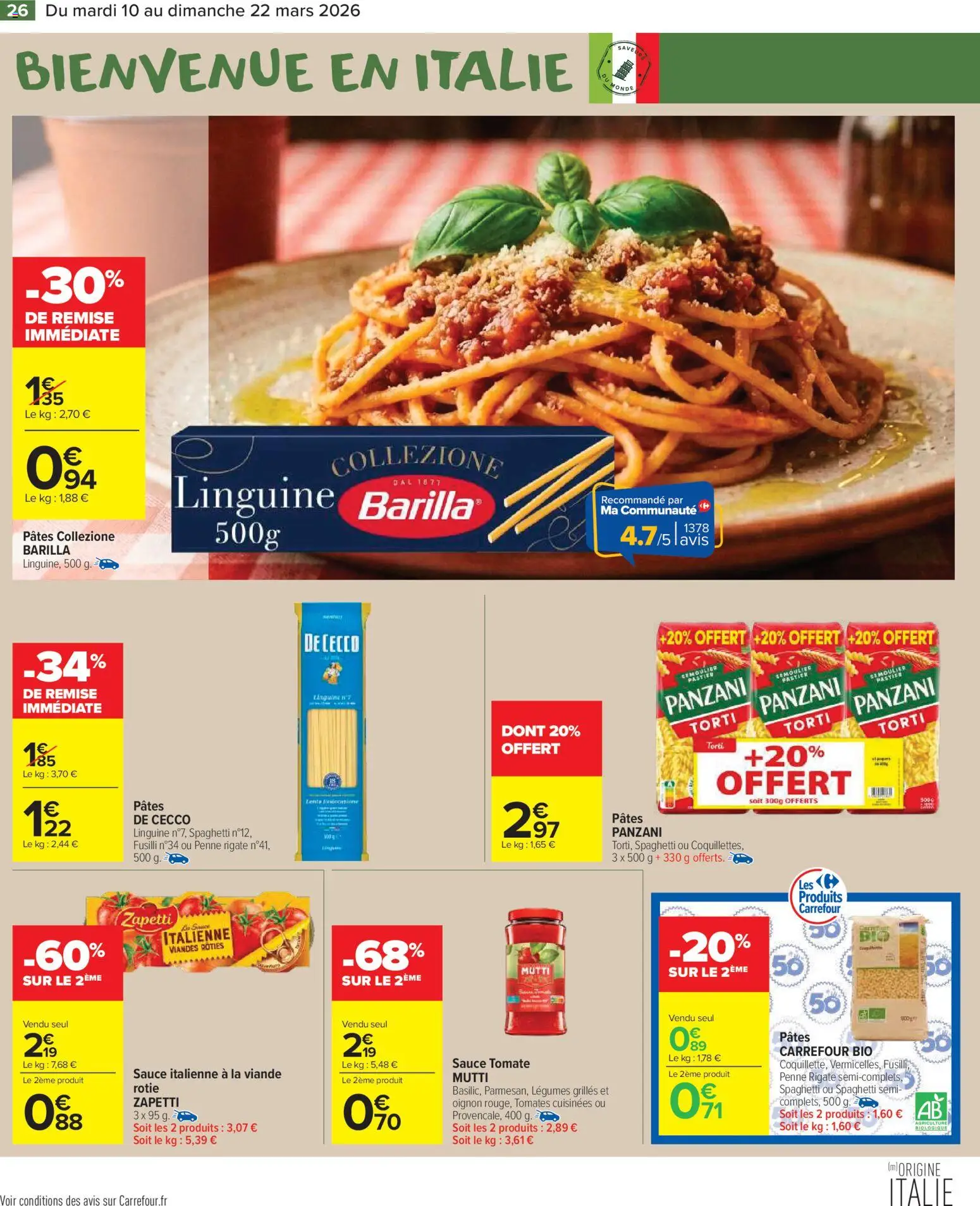 {H1} | Page: 28 | Produits: Spaghetti, Fusilli, Tomates, Pâtes