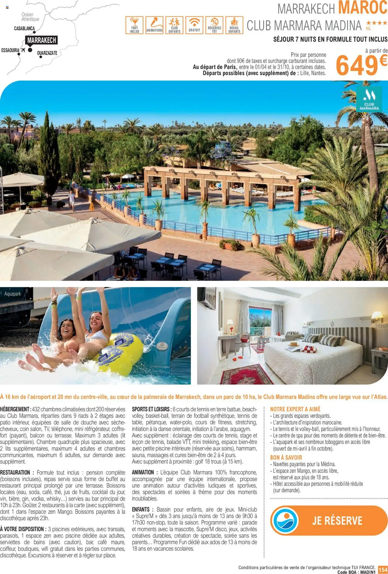  | Page: 154 | Produits: Whisky, Buffet, Douche, Café