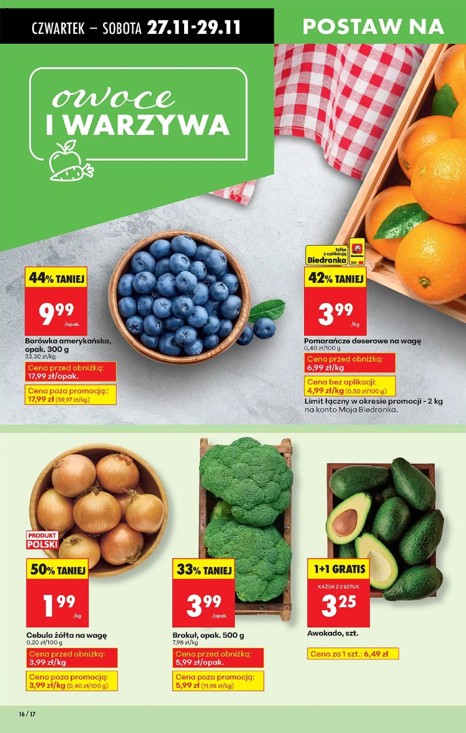 Biedronka Black Friday od 27.11.2025 | Strona: 18 | Produkty: Brokuł, Pomarańcze, Awokado, Owoce