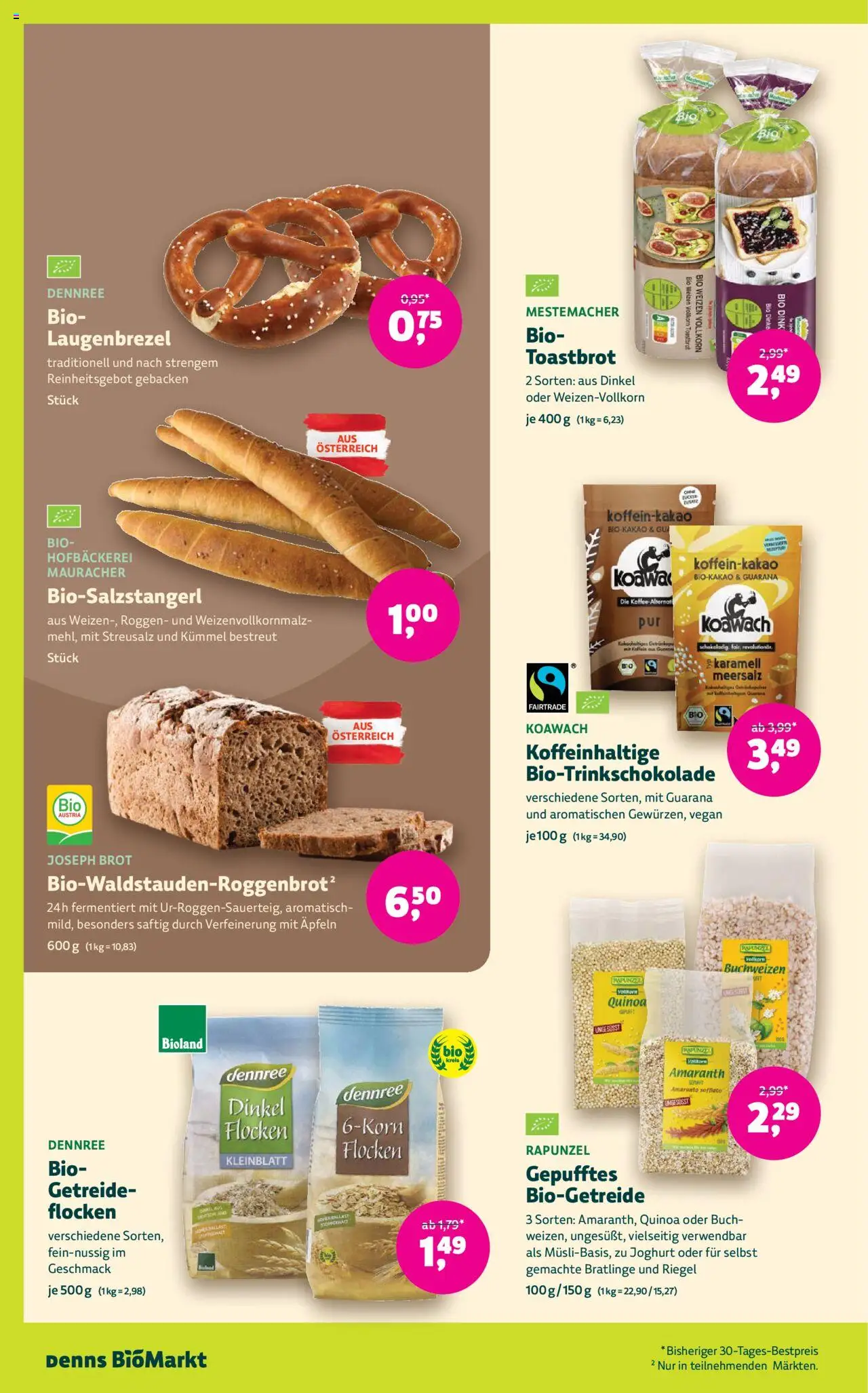 Denns BioMarkt Angebote gültig ab 10.09.2025 | Seite: 8 | Produkte: Getreide, Flocken, Joghurt, Brot