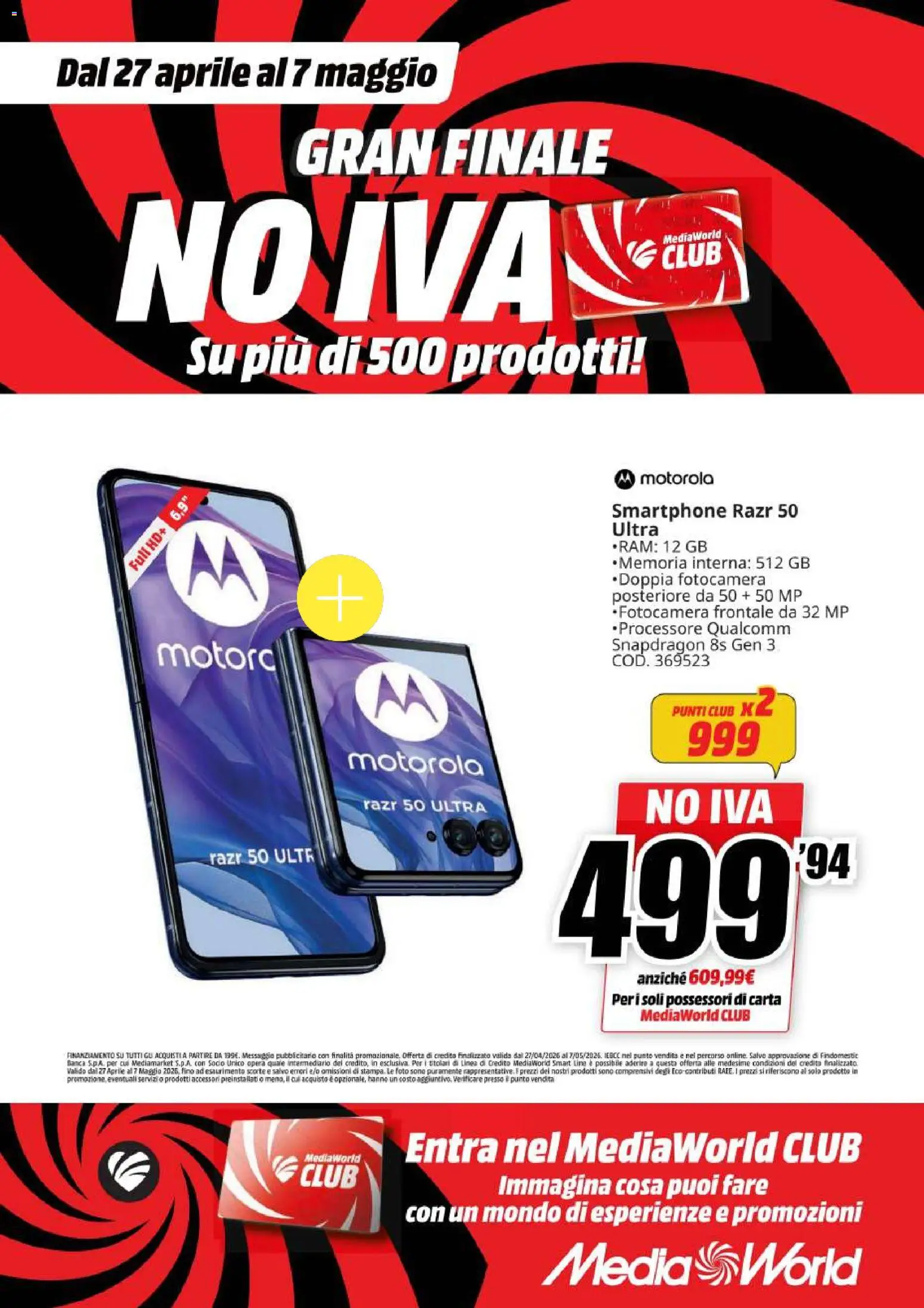 Volantino Media World del 27.04.2026 | Pagina: 45 | Prodotti: Smartphone, Fotocamera