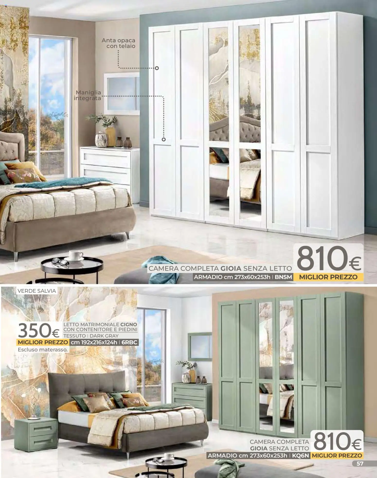 Volantino Mondo Convenienza del 01.01.2026 | Pagina: 59 | Prodotti: Letto matrimoniale, Contenitore, Letto, Materasso