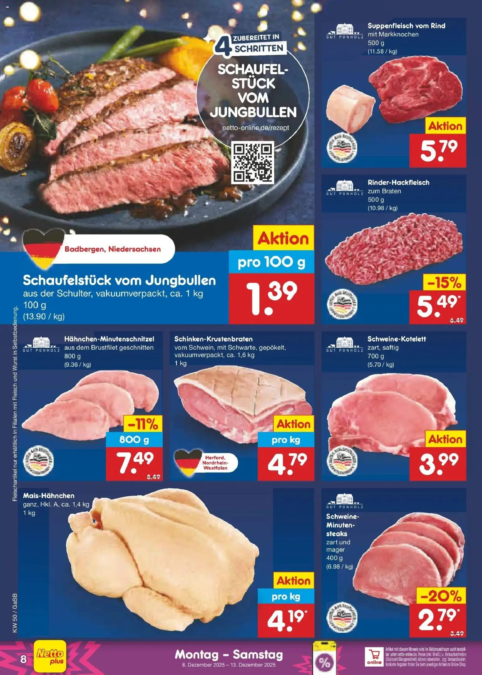 Netto Marken-Discount - Netto: Wochenangebote – gültig ab 07.12.2025 | Seite: 8 | Produkte: Suppenfleisch, Wurst, Fleisch