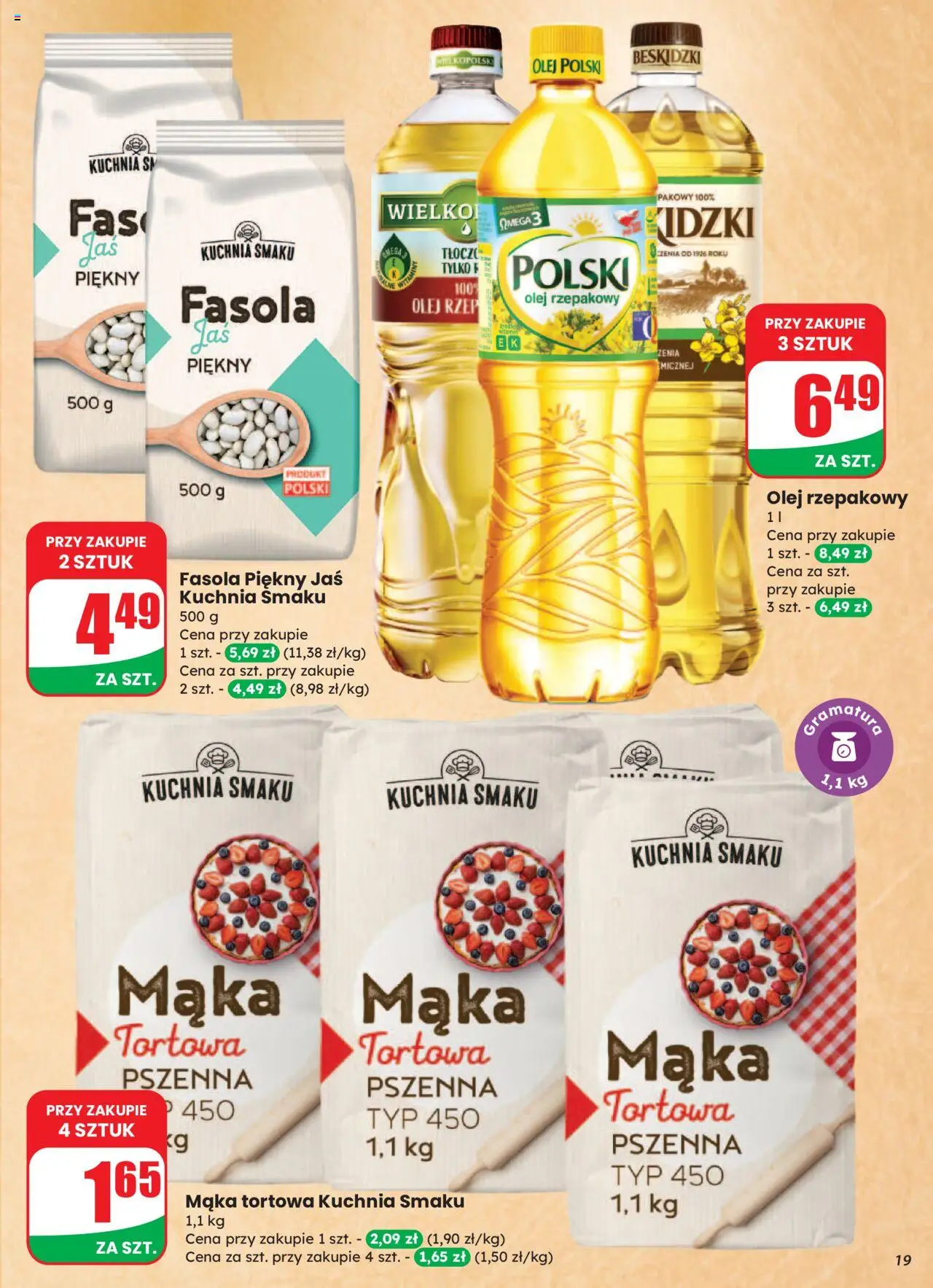 Dino Gazetka od 06.08.2025 | Strona: 19 | Produkty: Olej rzepakowy, Olej, Fasola piękny jaś