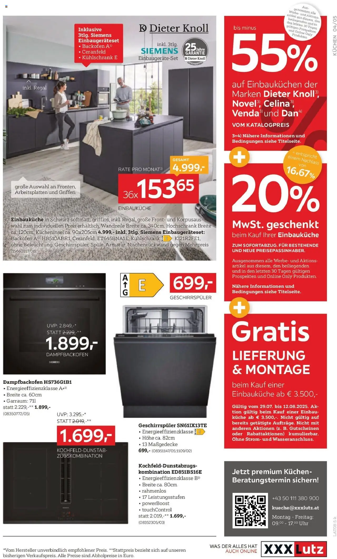 XXXLutz  Küchen Nolte gültig ab 29.07.2025 | Seite: 5 | Produkte: Uhr, Kühlschrank, Geschirrspüler, Regal